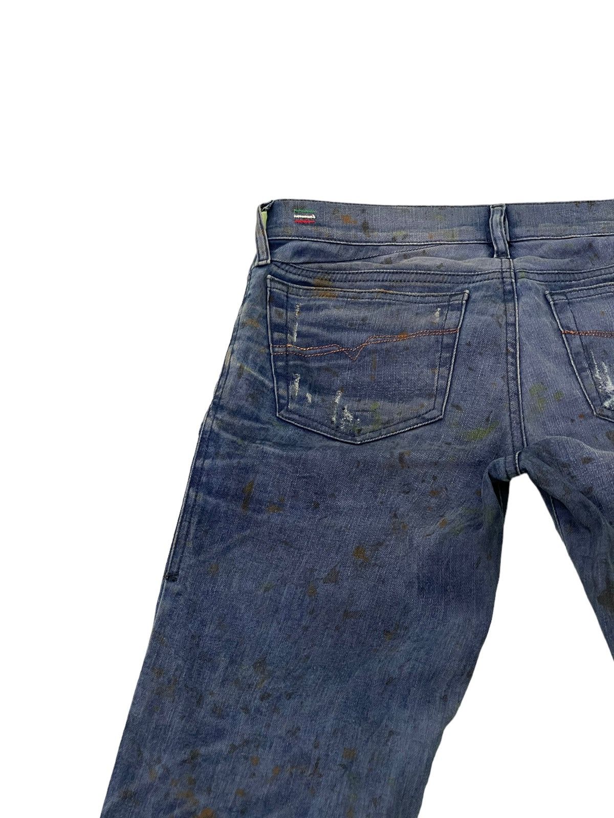 Diesel Skinny Jeans Diesel Gettleg Distress Paint Splash 6🟦2 Size US 29 - 21 Thumbnail