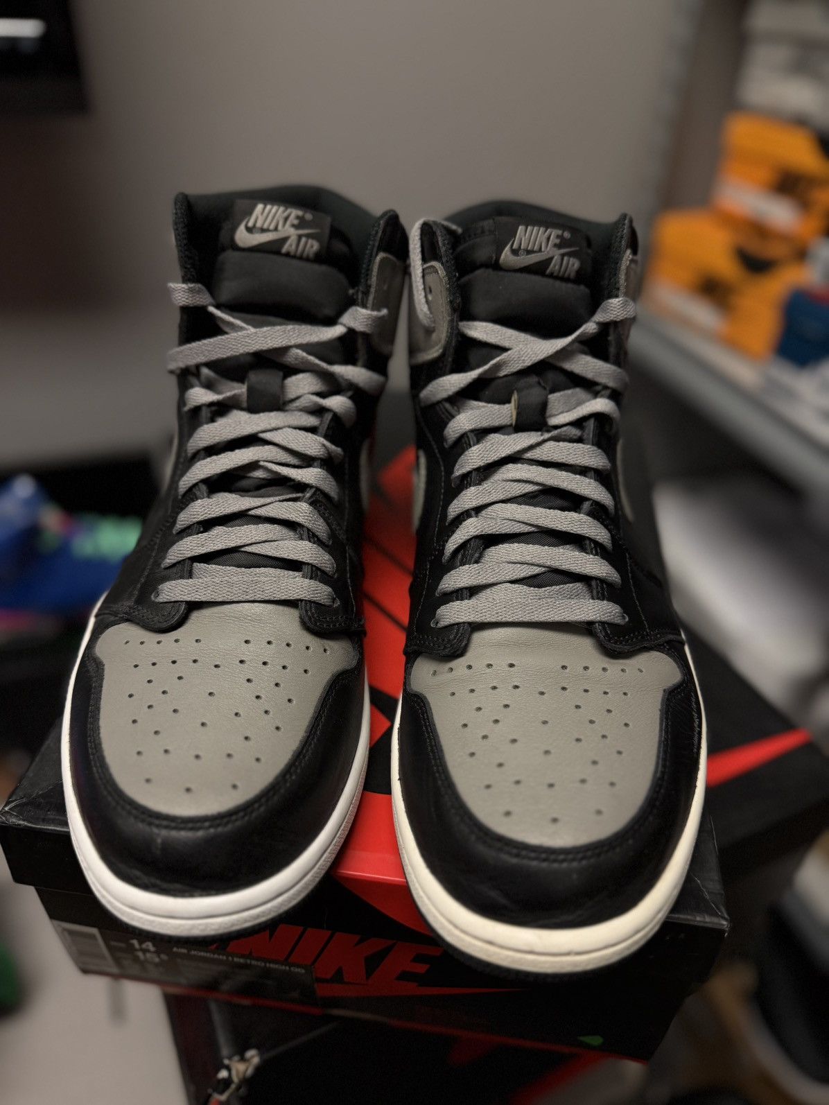 Jordan Brand × Nike Jordan 1 High Shadow Toe (2018) Size 14 Pre Owned Size US 14 / EU 47 - 3 Thumbnail