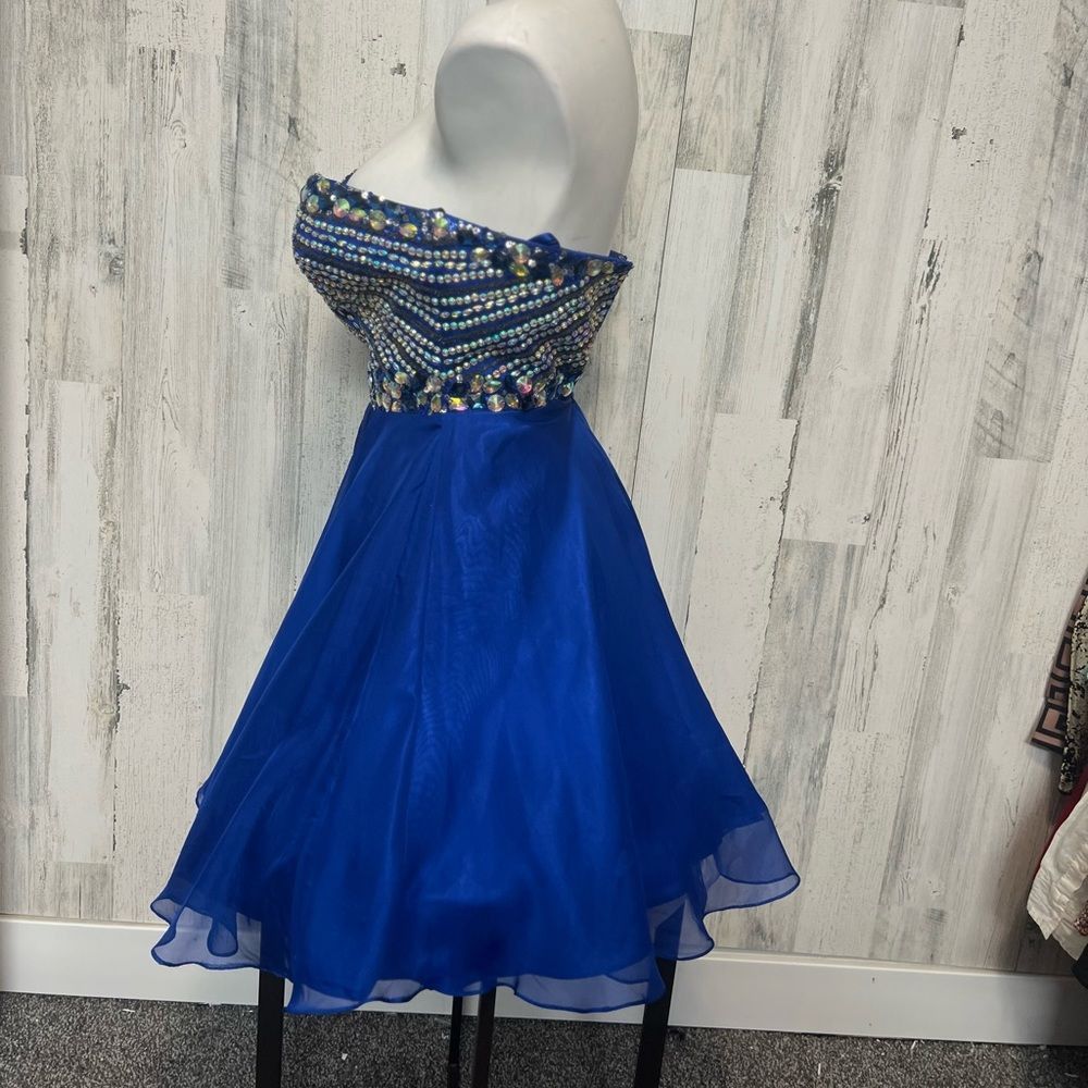 Other Anny Lee Blue Strapless Rhinestone Skater Dress XS Prom Home Size XS / US 0-2 / IT 36-38 - 2 Thumbnail