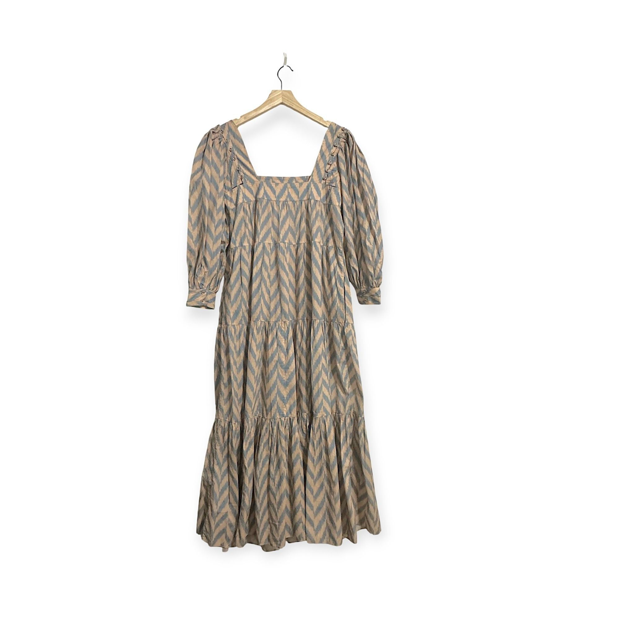 Ulla Johnson Ulla Johnson Georgina Chevron-Print Tiered Midi Dress Sz 2 Size XS / US 0-2 / IT 36-38 - 2 Thumbnail