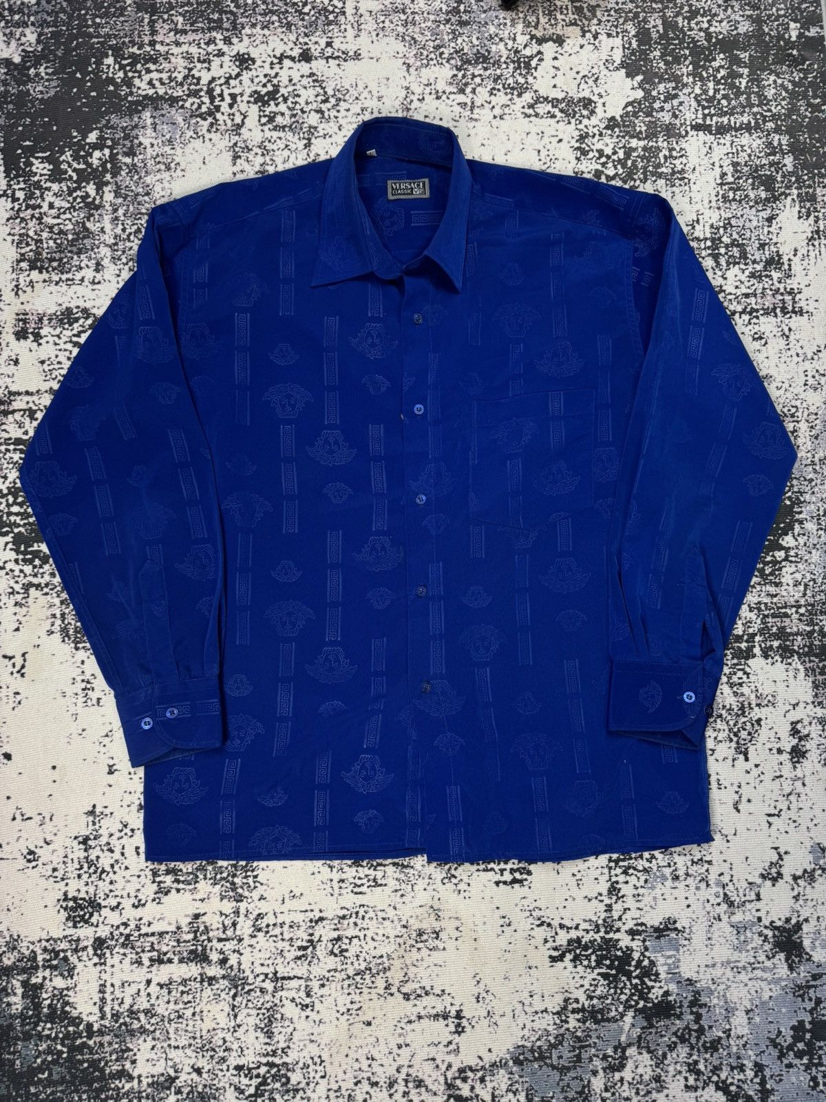 Versace Rare Versace Monogram 80-90s shirt Bootleg Luxury XL Blue Size US L / EU 52-54 / 3 - 1 Thumbnail
