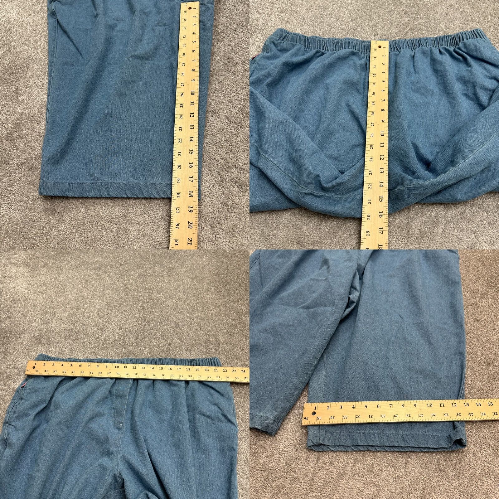 Vintage Woman Within Jeans Women Plus 32W Cropped Light Blue Denim Elastic Waist 18in Inseam Pockets Womens Size 24" / US 00 / IT 34 - 8 Thumbnail