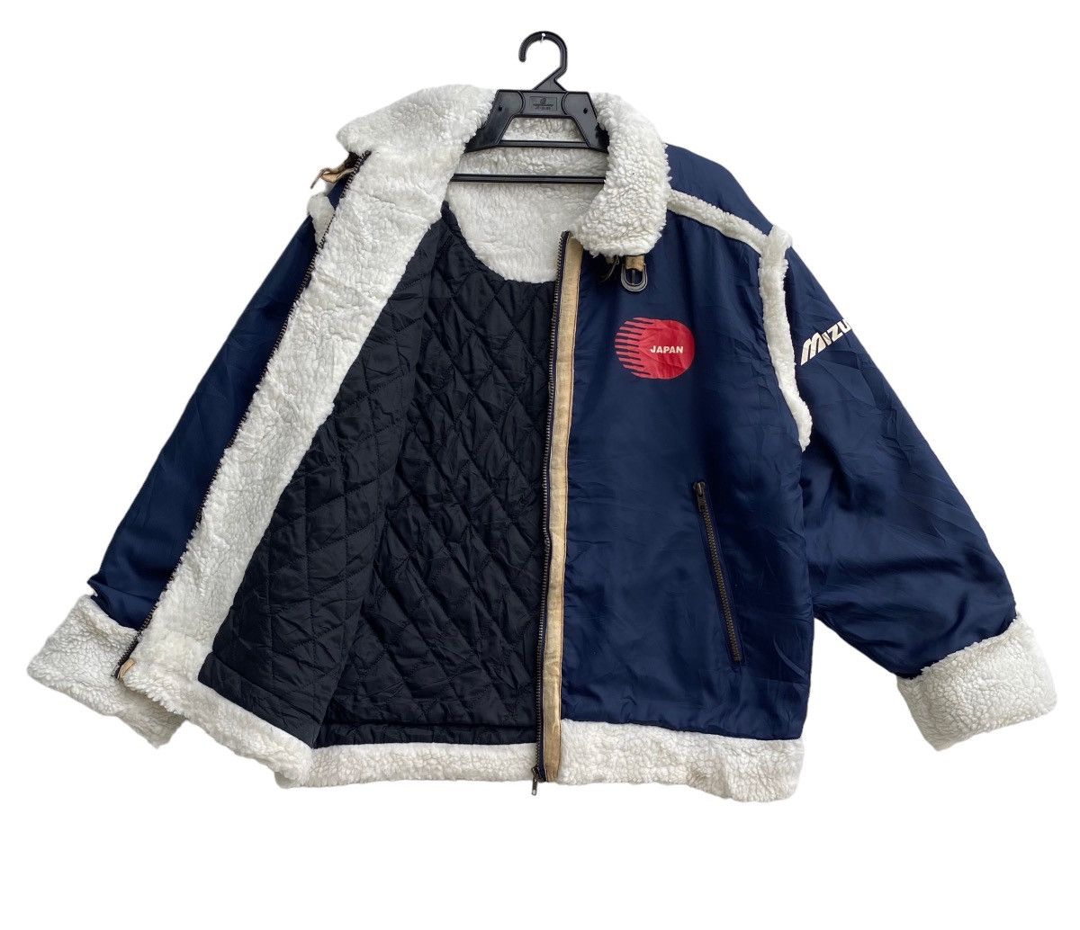 Japanese Brand × Mizuno × Vintage 90s unique Mizuno Japan winter jacket trim with shearling Size US M / EU 48-50 / 2 - 4 Thumbnail