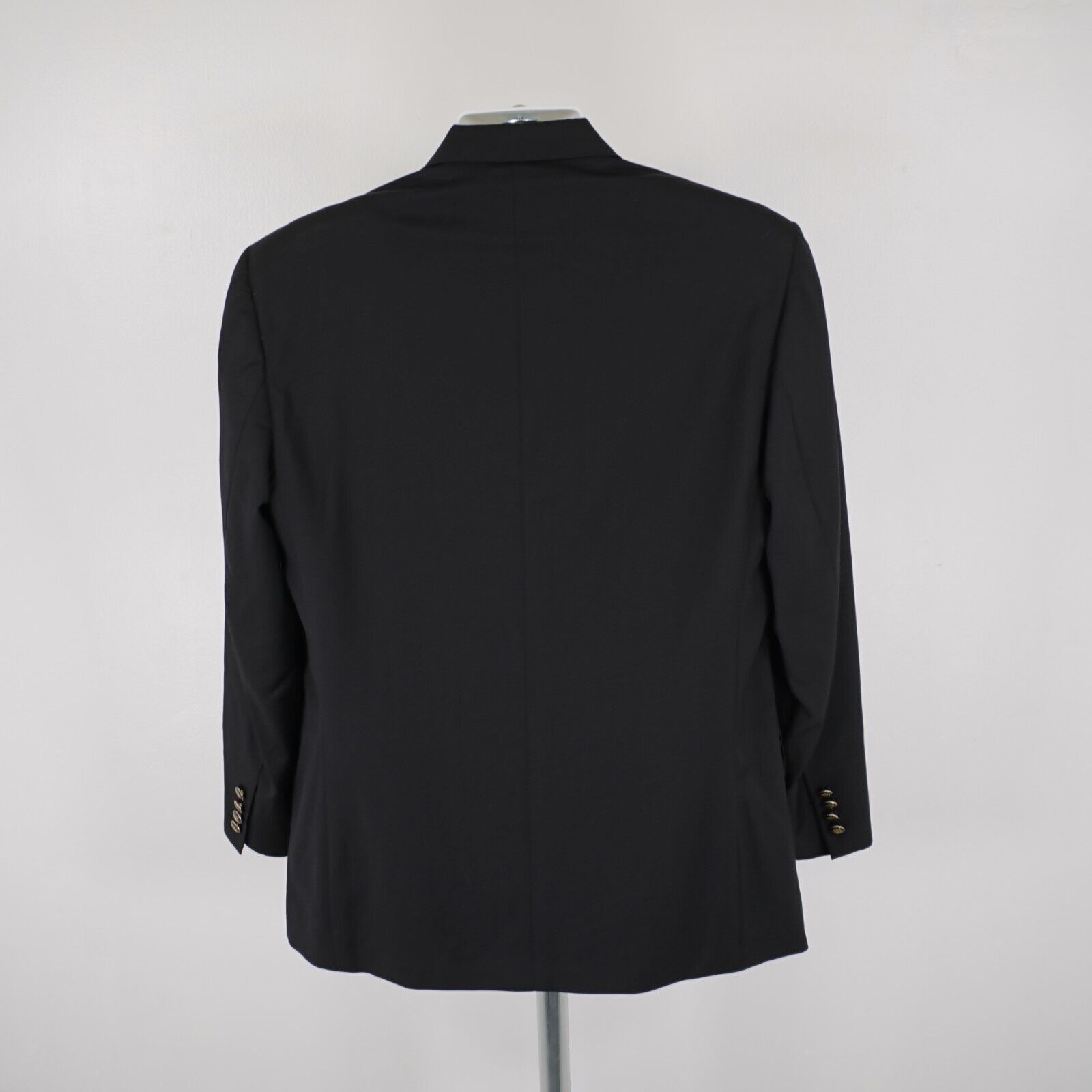 Designer Baroni Comero Super 120s Wool Black 3 Gold / Black Button Bl Size 42R - 6 Thumbnail