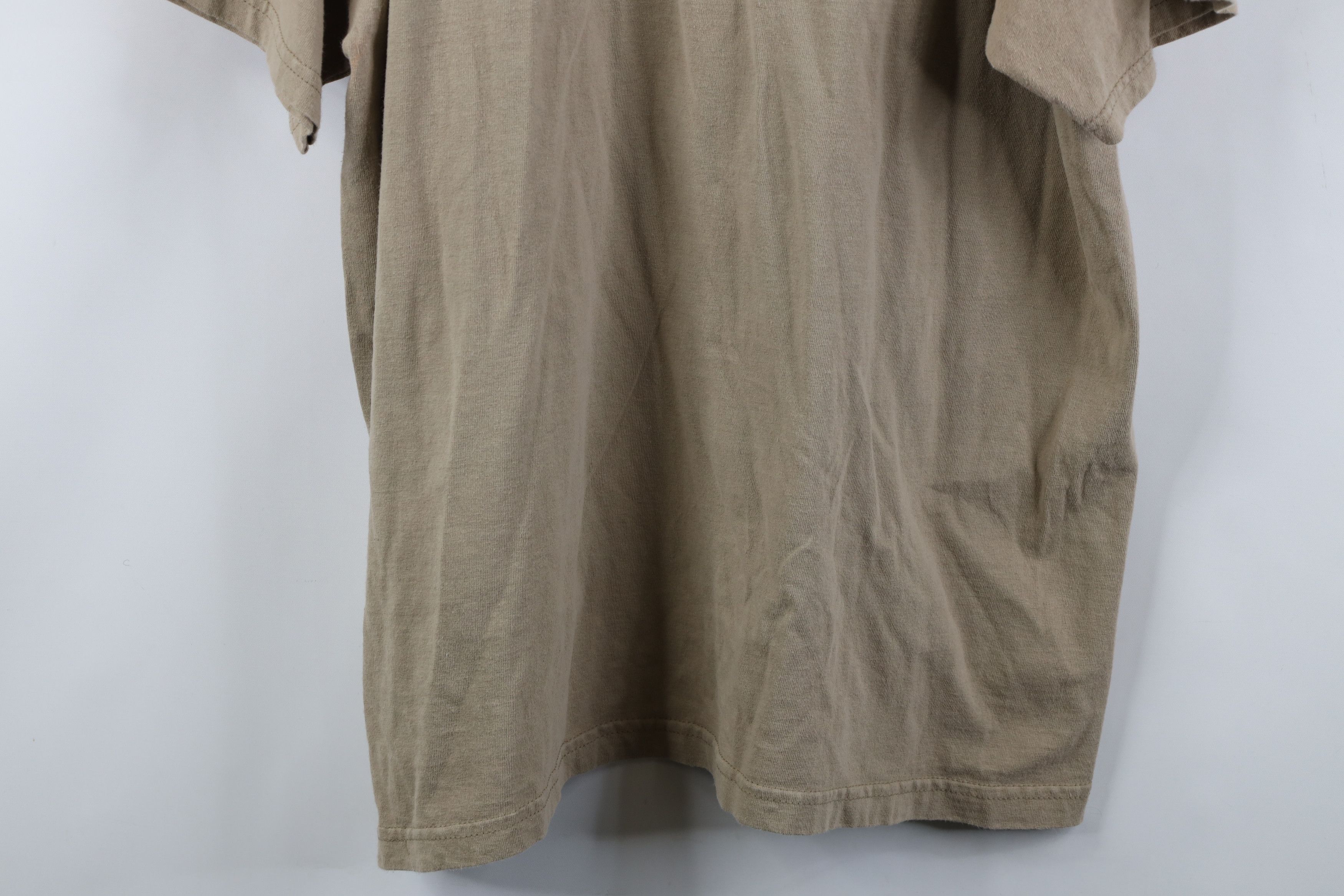 Vintage Vintage 90s Streetwear Blank Cotton Short Sleeve T-Shirt Tan Size US XXL / EU 58 / 5 - 15 Thumbnail