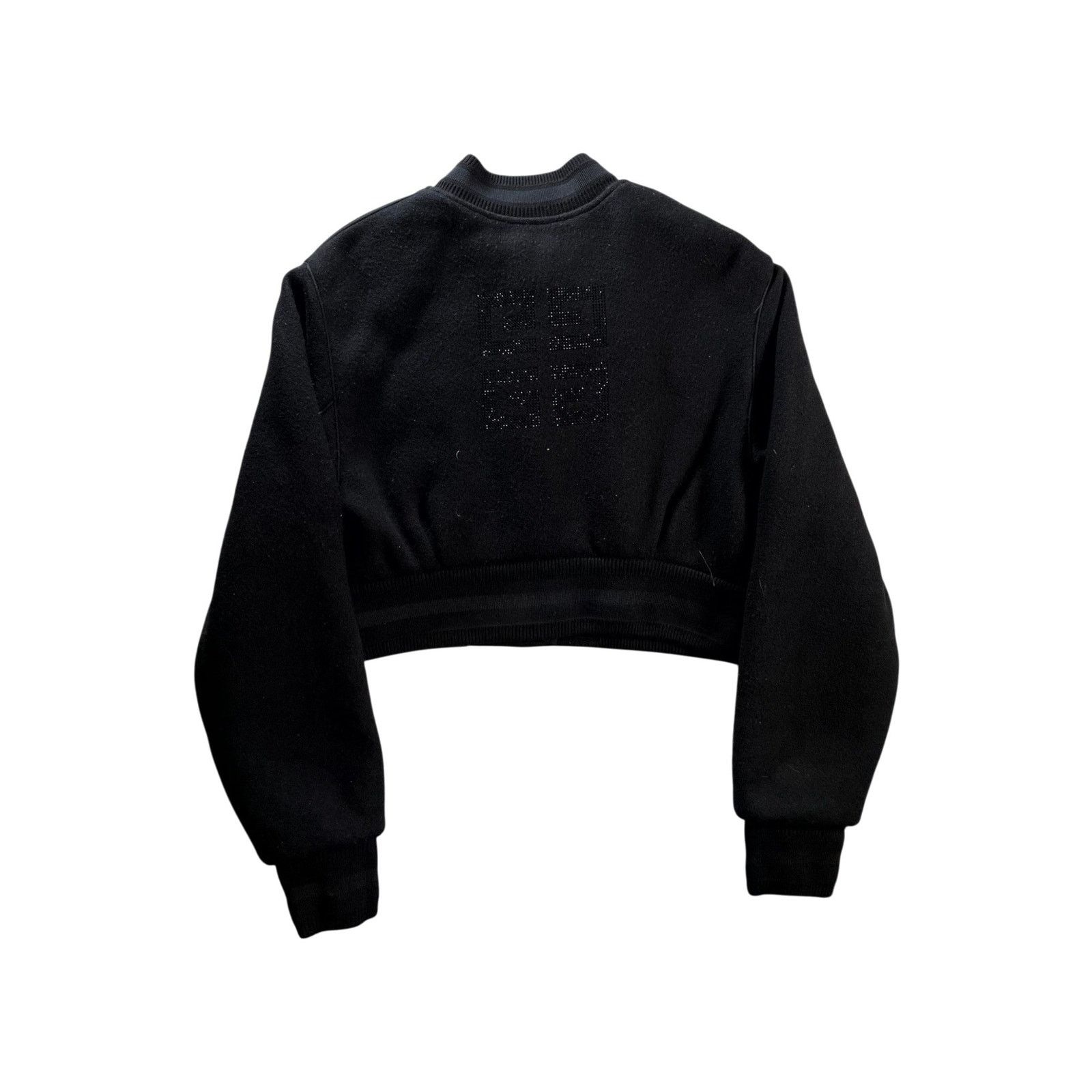 Givenchy Givenchy "Rhinestone WMNS Cropped" Black Bomber Jacket Size US M / EU 48-50 / 2 - 2 Thumbnail