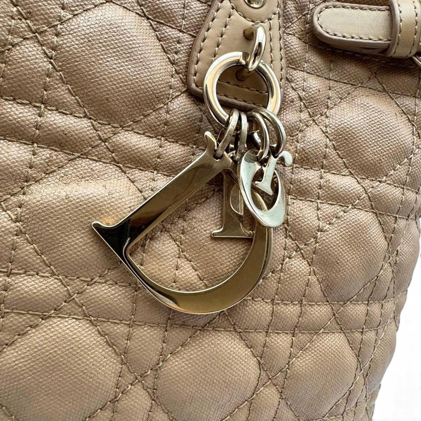 Dior Dior - Beige Quilted Leather Tote Bag Size ONE SIZE - 3 Thumbnail