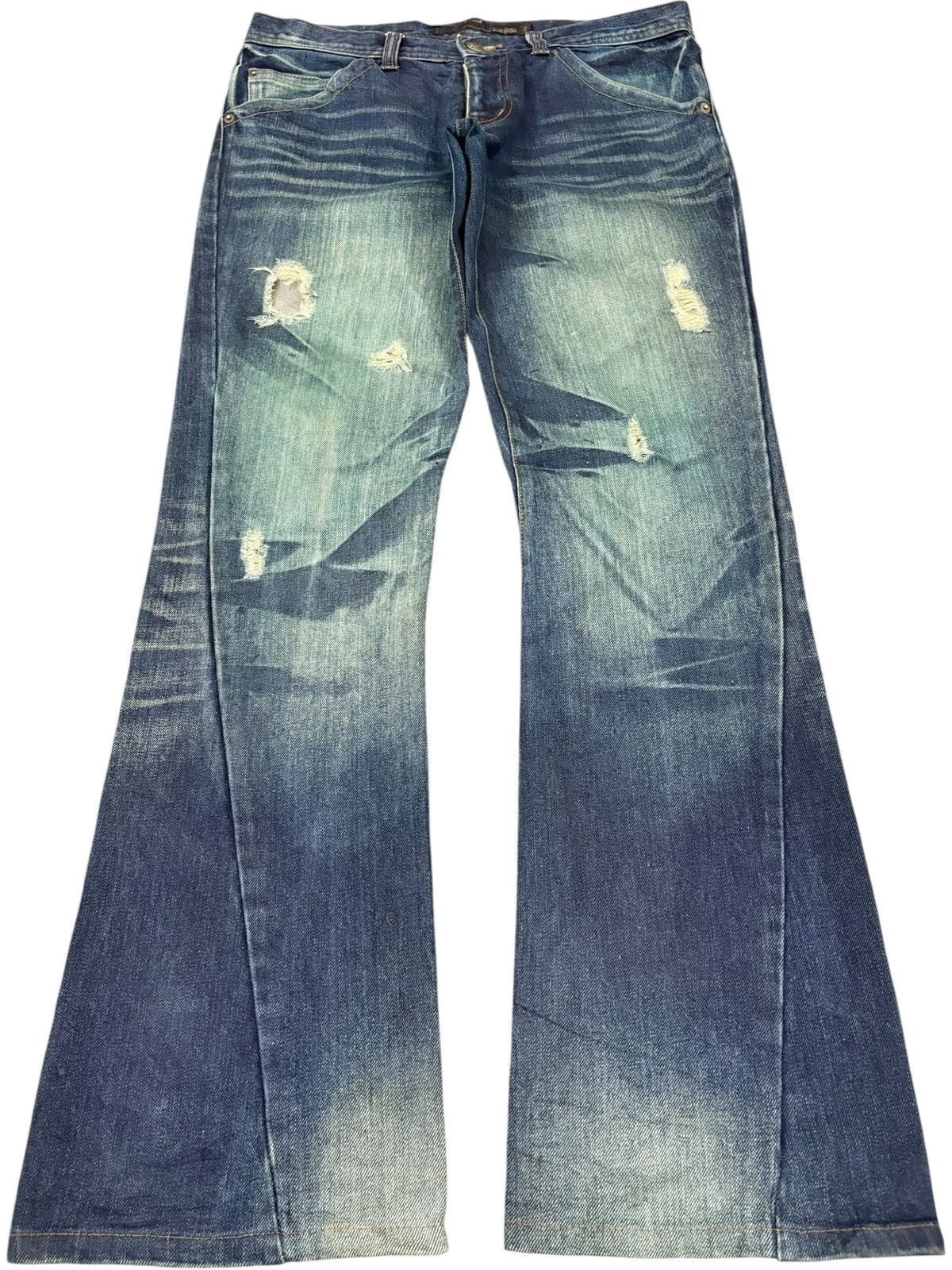 Schlussel Vintage Japanese Schlussel Sick Mud Wash Distress Flare Jean Size US 32 / EU 48 - 1 Thumbnail