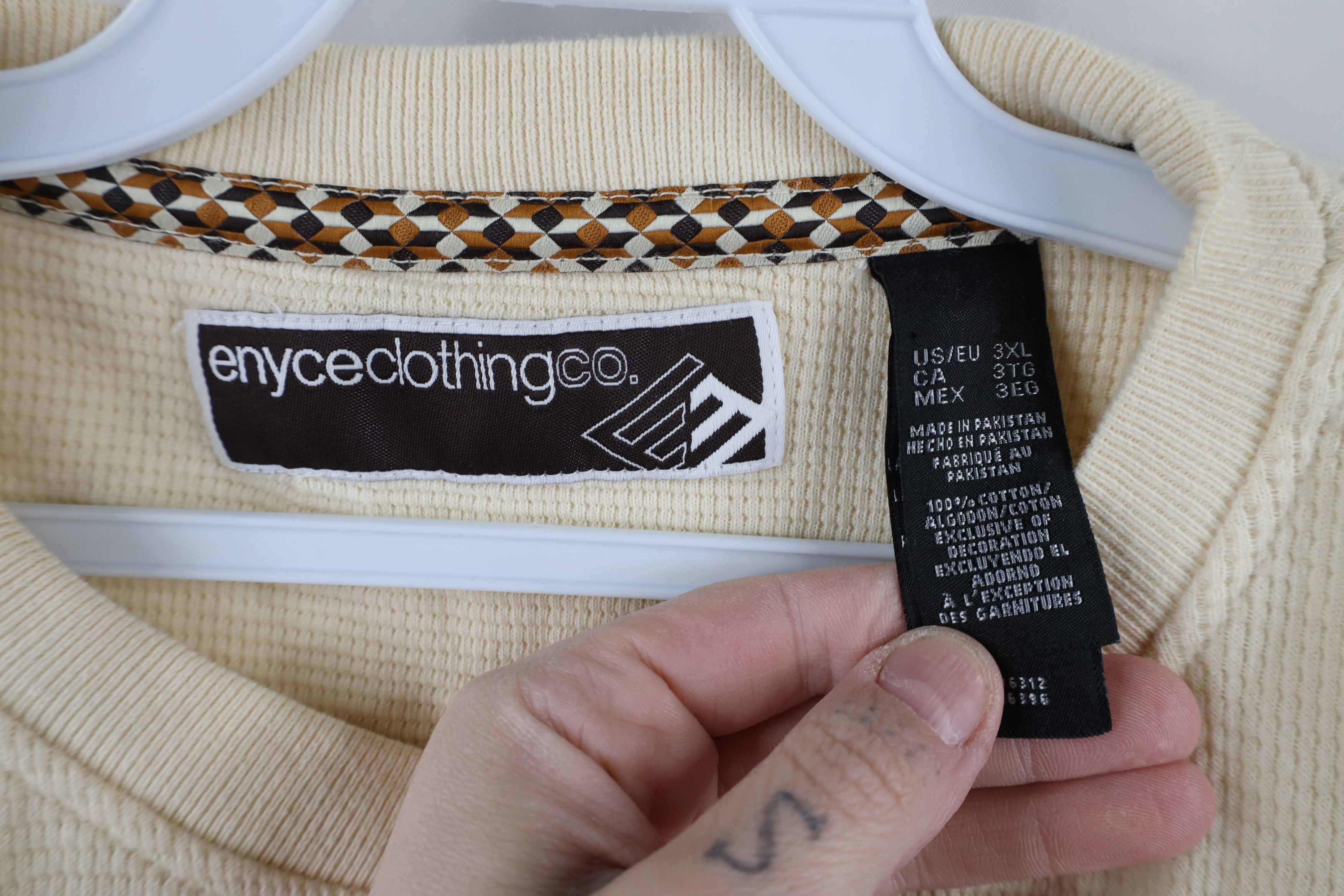 Enyce × Vintage Vintage Y2K Enyce Thermal Waffle Knit Long Sleeve T-Shirt Size US XXL / EU 58 / 5 - 11 Thumbnail