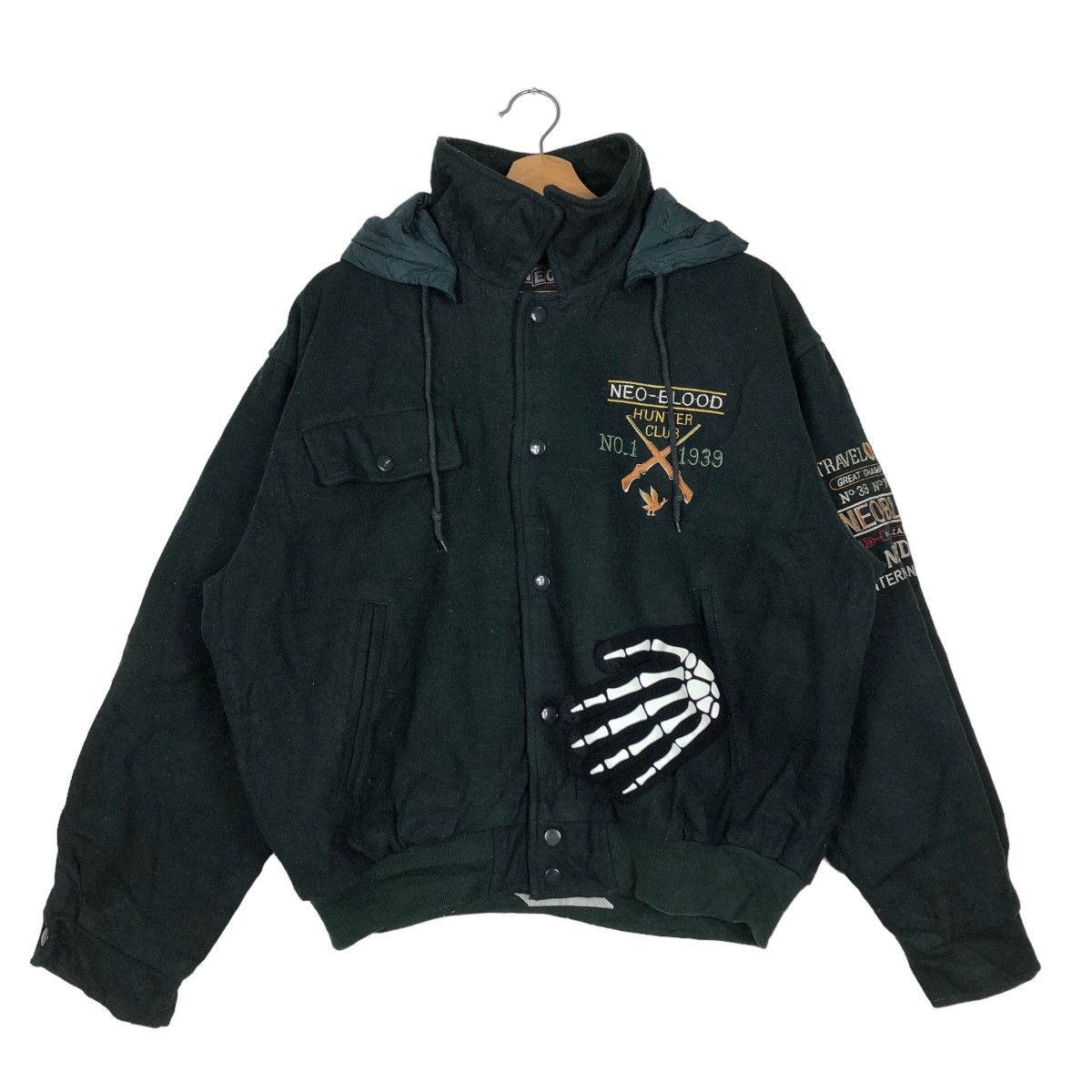 Japanese Brand 🔥90’s Wool Varsity Jacket Neo Blood Big Logo Spell Out Size US M / EU 48-50 / 2 - 2 Thumbnail