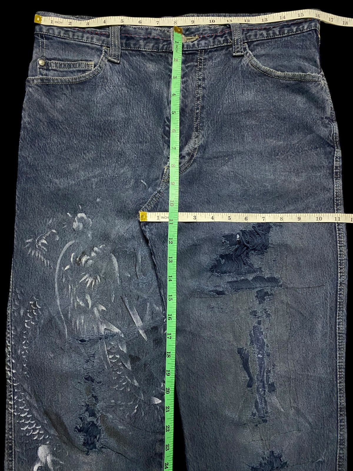 Japanese Brand Vintage Japanese Brands Santafe Dragon Distressed Jeans Size US 32 / EU 48 - 19 Thumbnail