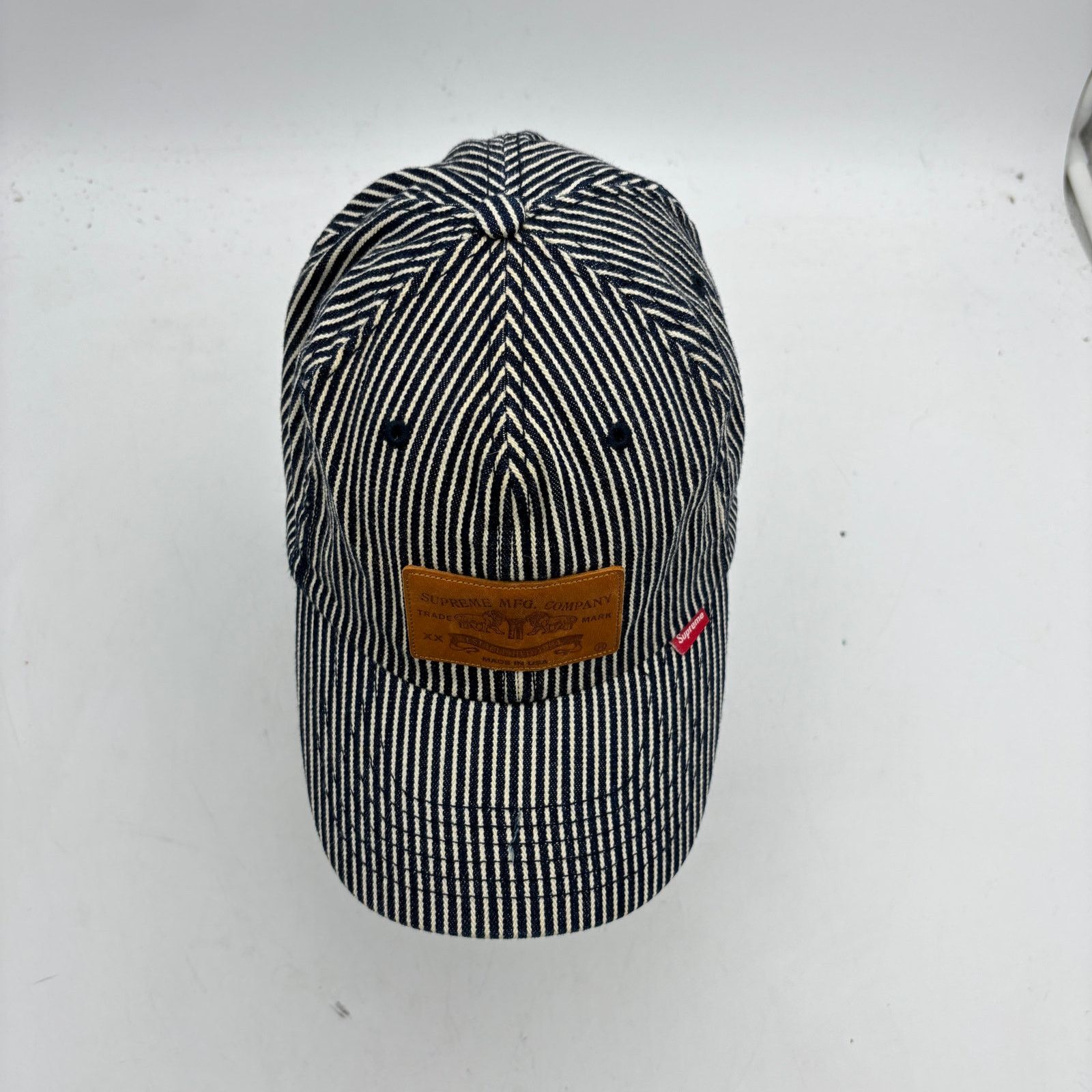Supreme Supreme FW09 Striped Denim Levi's MFG Patch Hat Snapback Size ONE SIZE - 8 Thumbnail