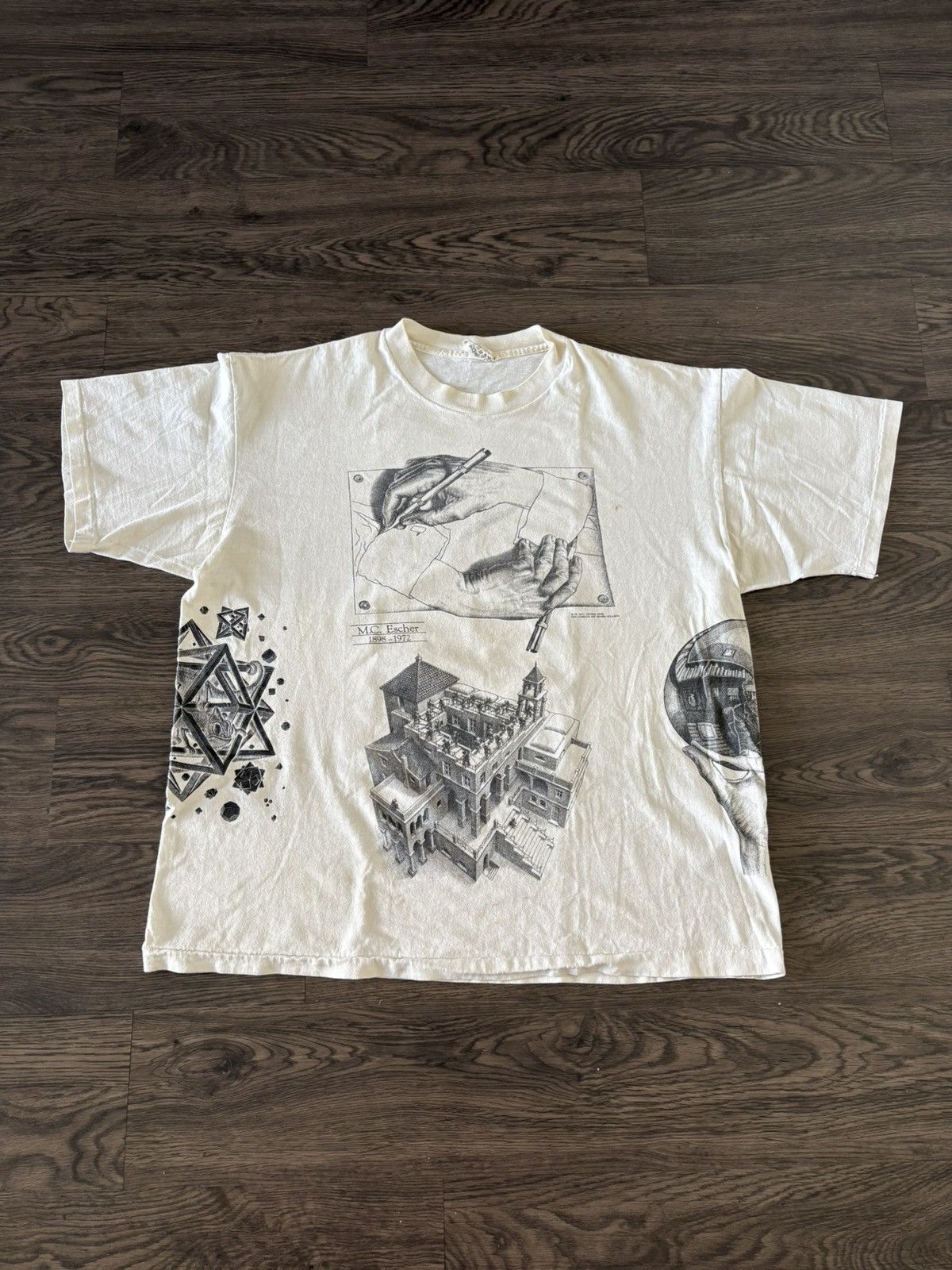 Vintage Mc Escher Vintage T Shirt 1991 Size US XL / EU 56 / 4 - 1 Thumbnail