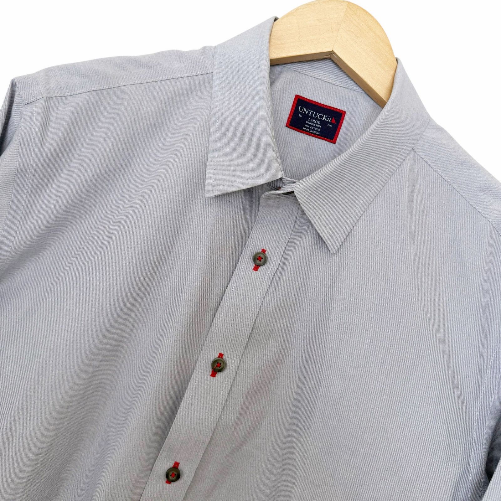 UNTUCKit Untuckit Gray Wrinkle Free Cotton Long Sleeve Button Down L Size US L / EU 52-54 / 3 - 1 Thumbnail