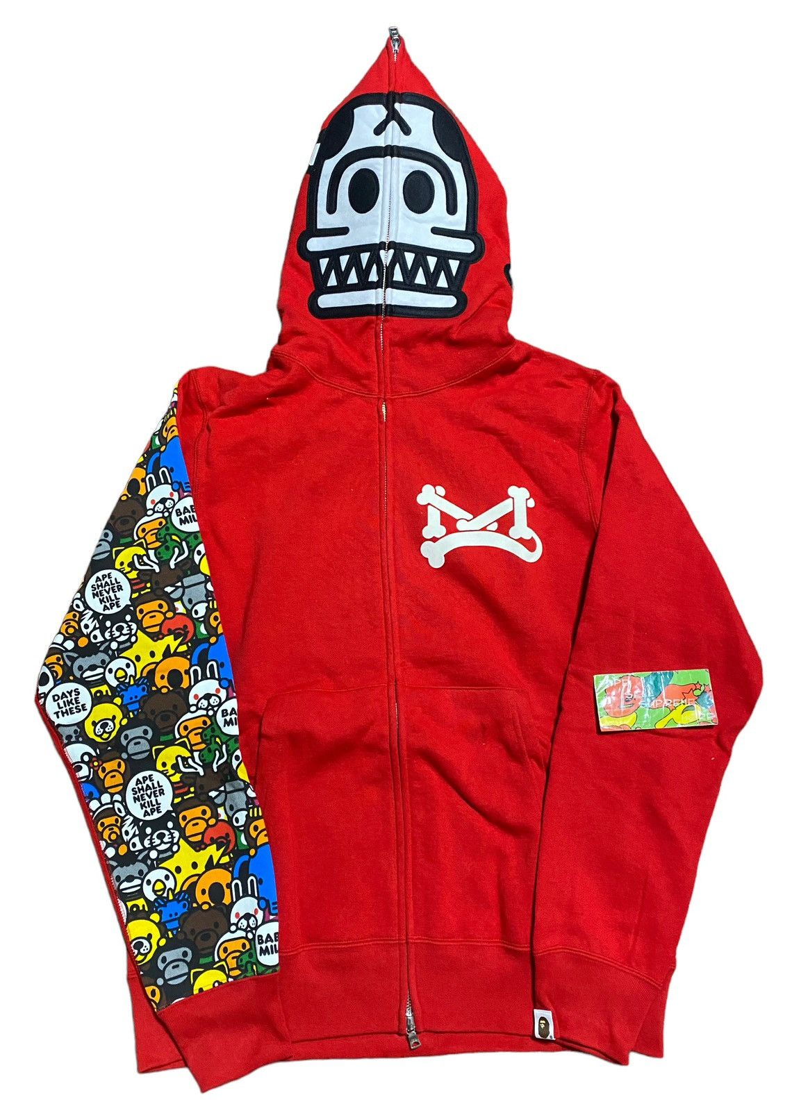 Bape BAPE Jurassic Full Zip Hoodie Red Grailed