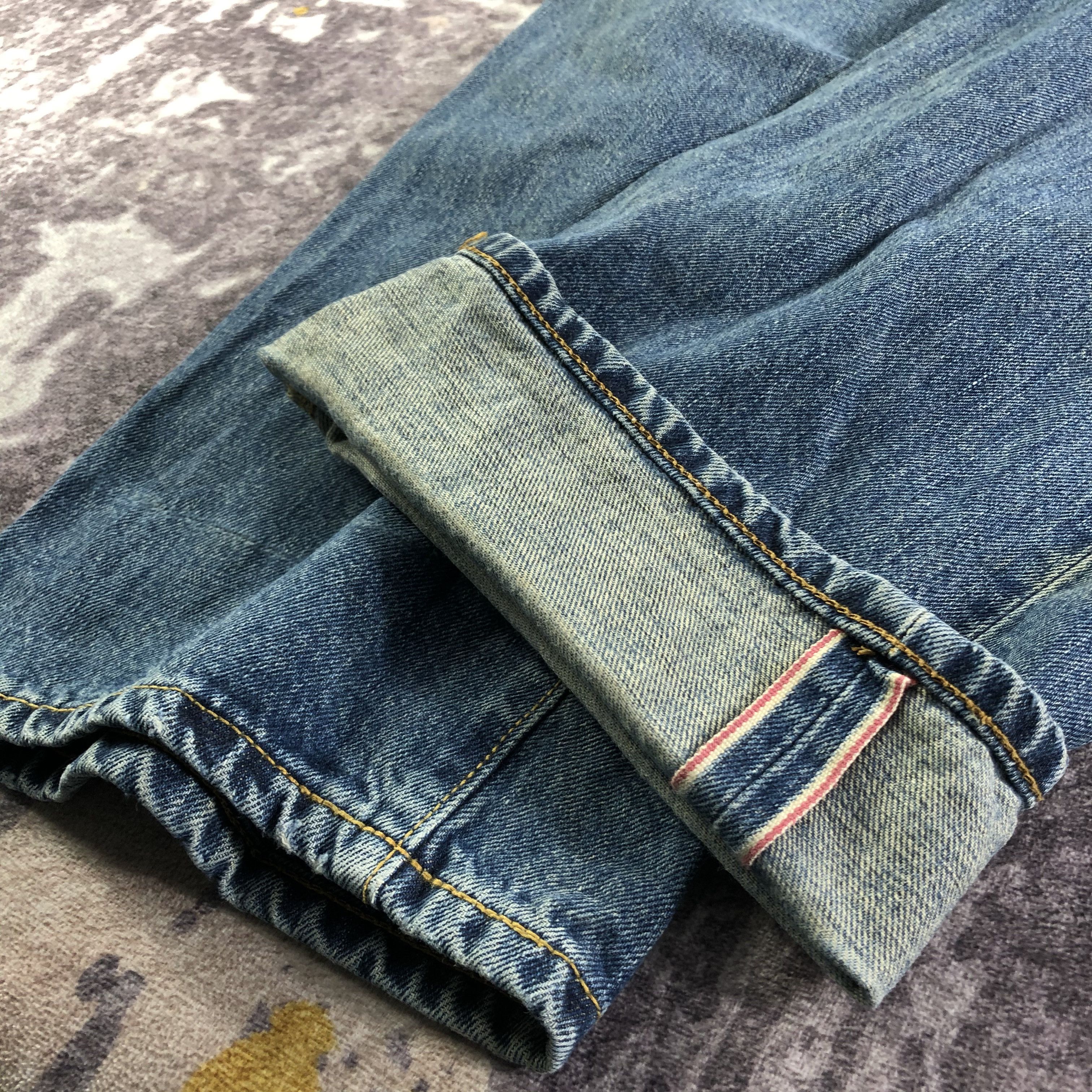Edwin Vintage Blue Wash Edwin 505 Selvedge Jeans-JM3689 Size US 33 - 6 Thumbnail