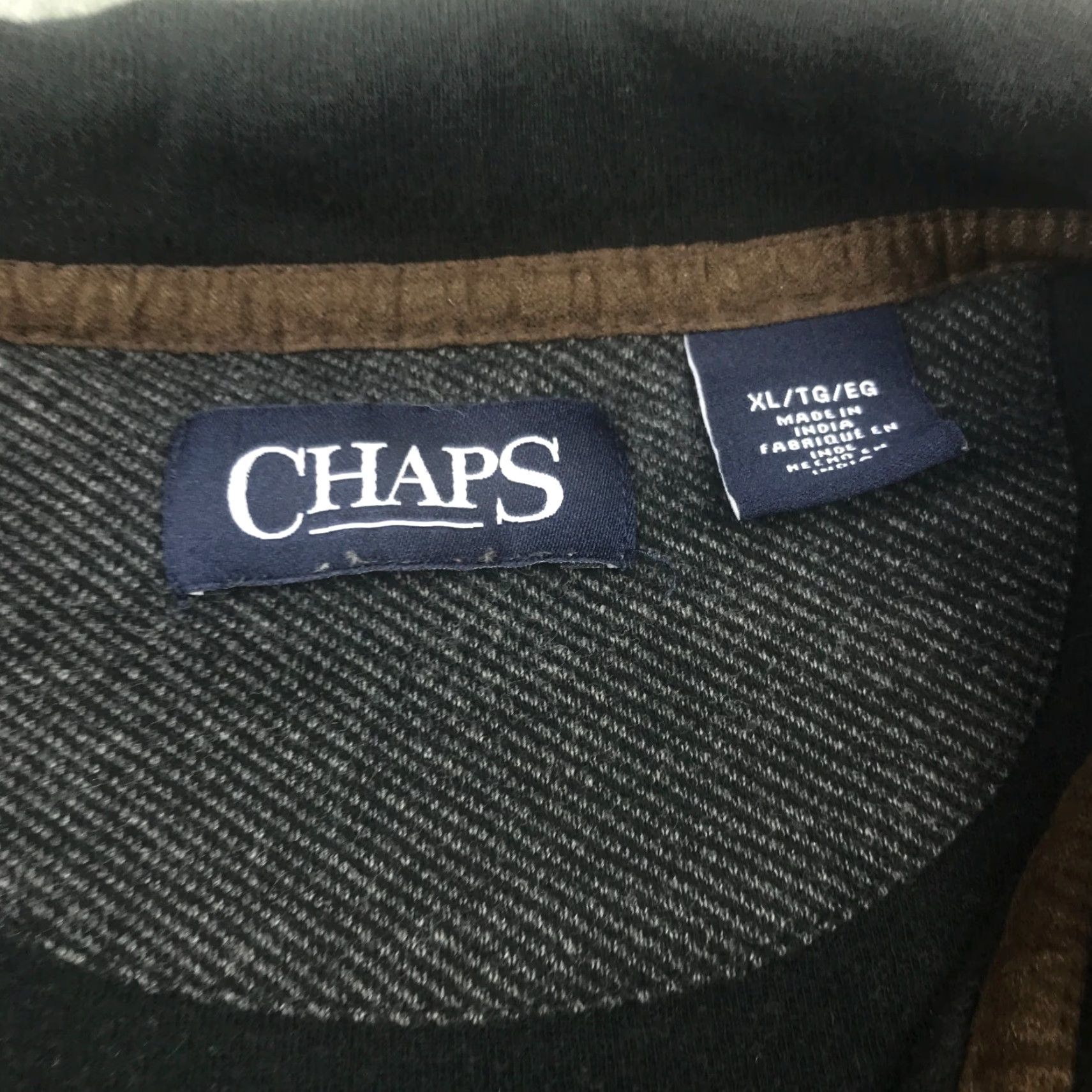 Chaps Chaps Sweatshirt 1/4 Zip Mock Neck Long Sleeve Adult Large Gray Cotton Knit Mens Size US L / EU 52-54 / 3 - 5 Thumbnail