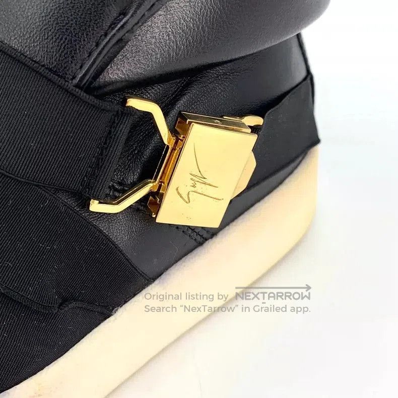 Giuseppe Zanotti Giuseppe Zanotti Black Leather Sneakers with Buckles. Size US 5.5 / EU 38 - 6 Thumbnail