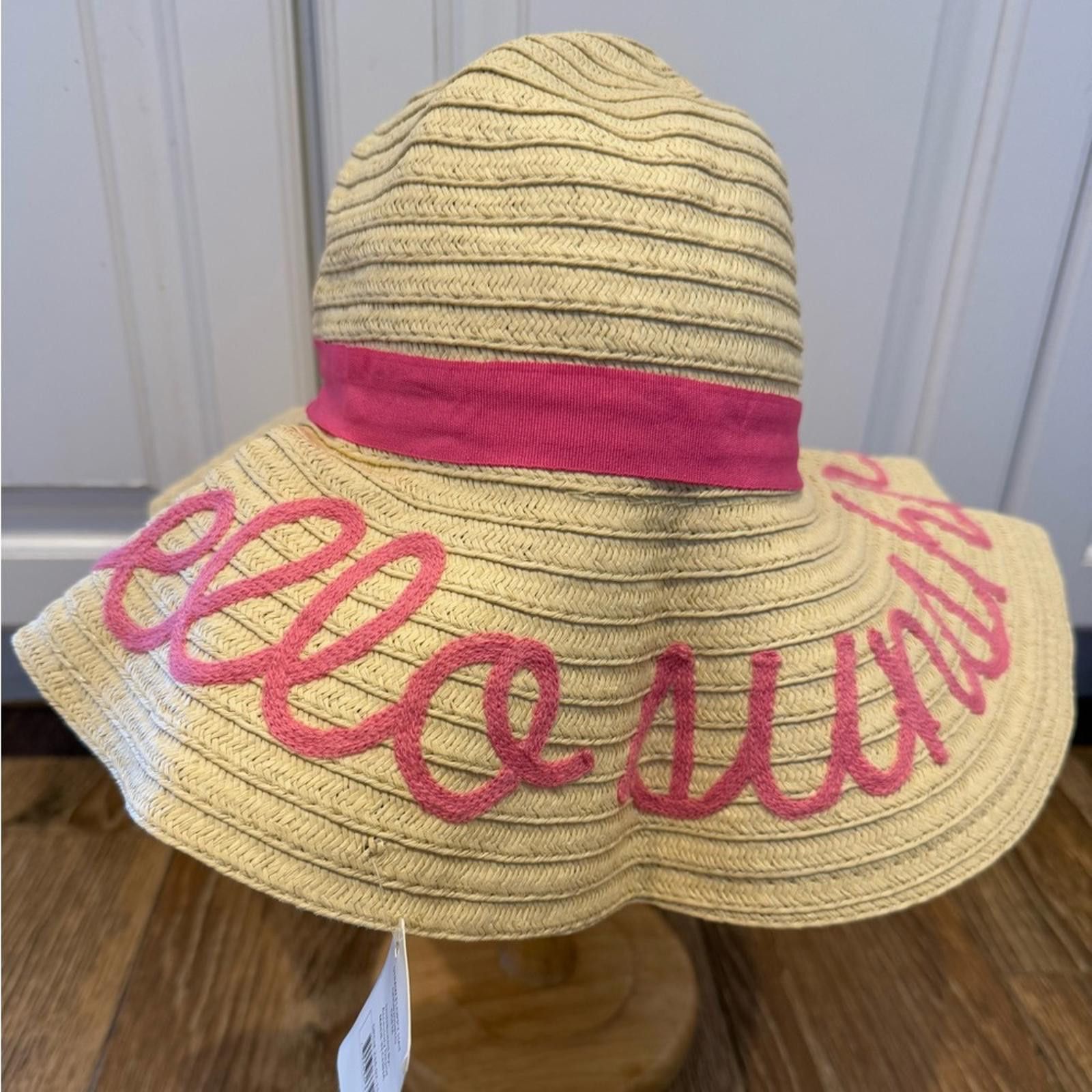 Other Beach Hat Set Floppy Hat ‘Hello Sunshine’ text packable hat Size ONE SIZE - 4 Thumbnail
