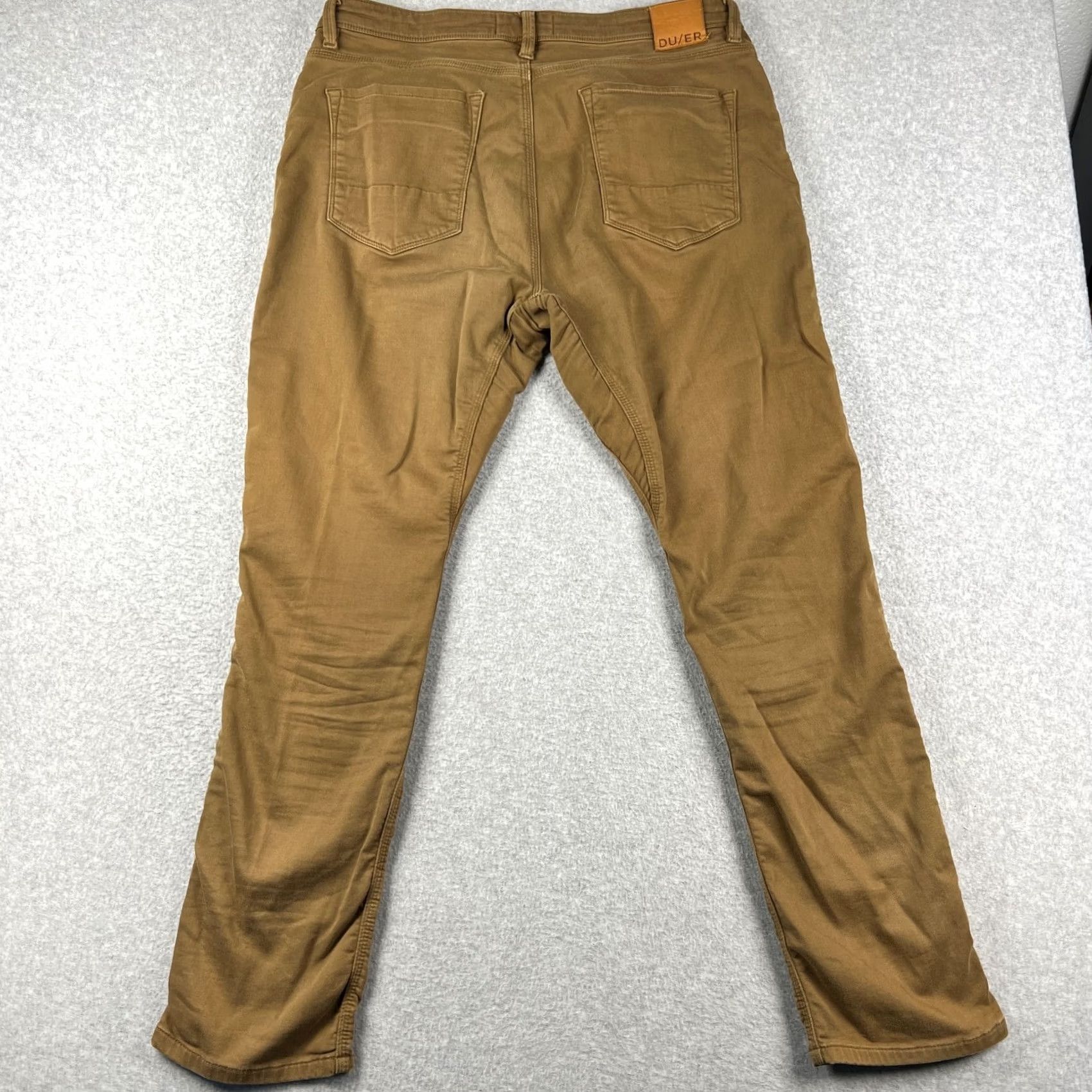 DUER DU/ER Mens Beige Chino Pants N2X Slim Fit Taper Stretch 38x32 Casual Workwear Comfort Size US 38 / EU 54 - 2 Thumbnail