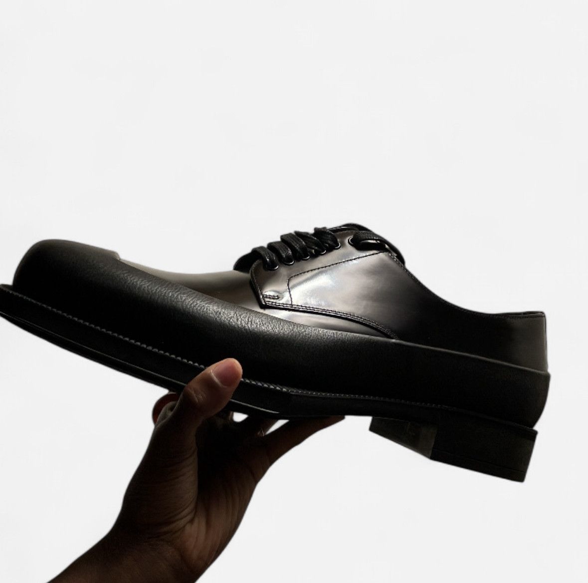 Prada Prada Spazzolato Square Toe Derby Oxfords Size US 10 / EU 43 - 3 Thumbnail