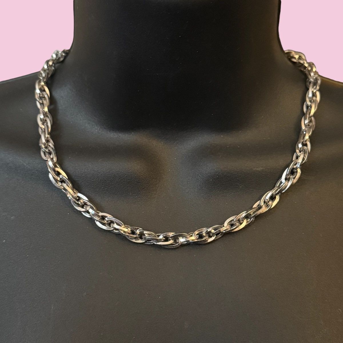 Monet Vintage Monet silver tone chunky doubled oval link necklace Size ONE SIZE - 1 Thumbnail