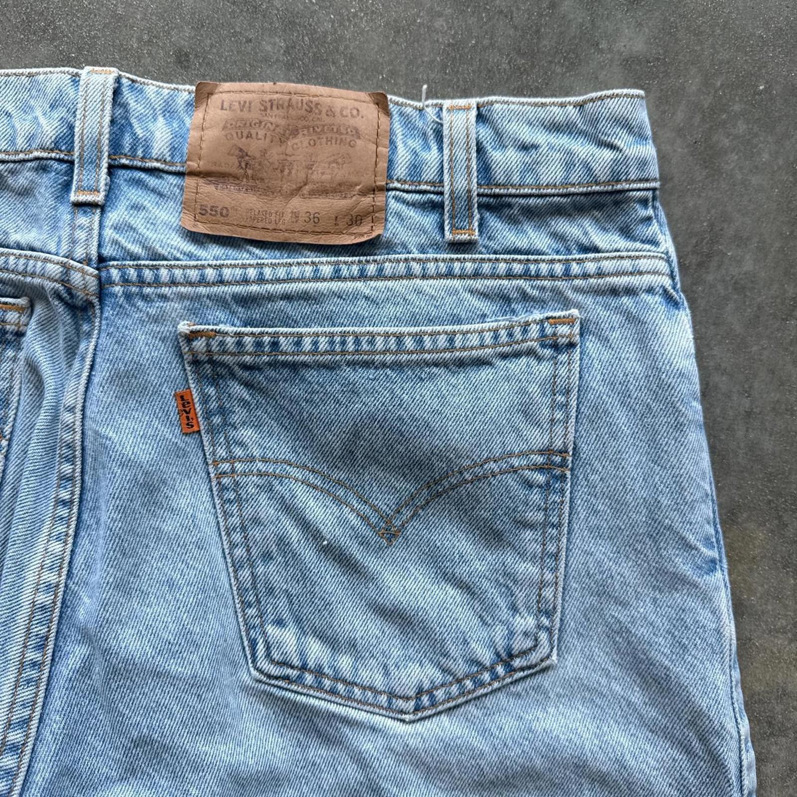 Levi's Levi's 550 Light Washed Denim Orange Tabs 90's Jeans Size US 36 / EU 52 - 4 Thumbnail