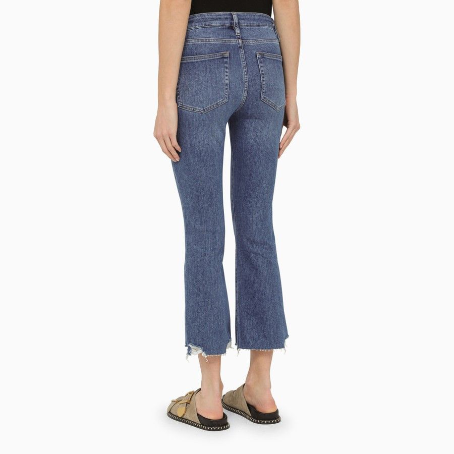 Frame o1d2blof0824 Denim Cropped Jeans in Blue Size 31" - 4 Thumbnail