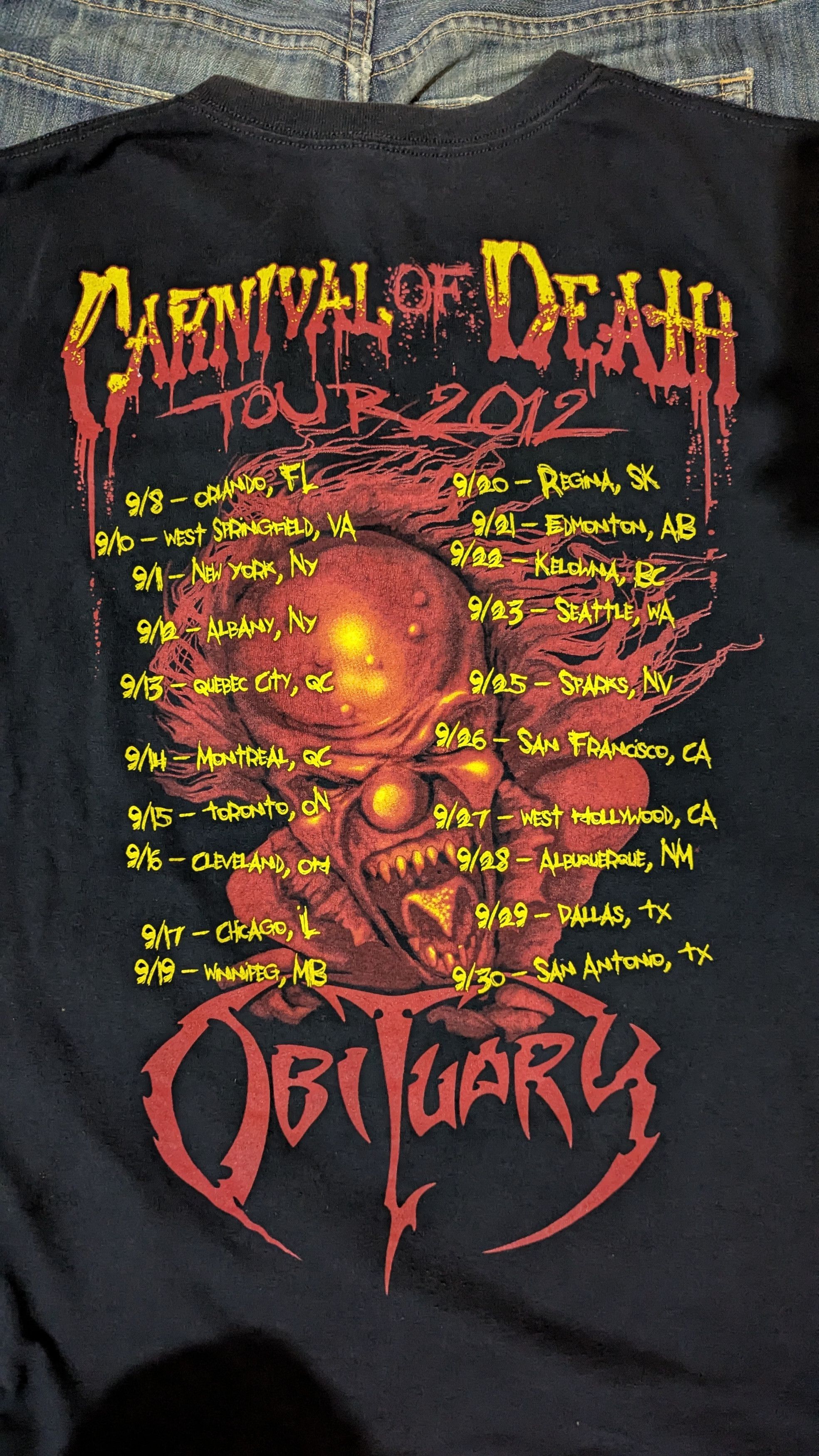 Vintage Vintage Obituary Carnival of death tour 90s sepultura Size US XL / EU 56 / 4 - 4 Thumbnail