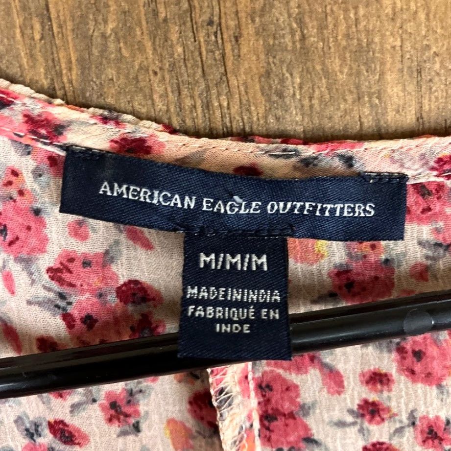 American Eagle Outfitters American Eagle Outfitters Womens Cardigan Duster Pink Floral High Low Sheer M Size M / US 6-8 / IT 42-44 - 6 Thumbnail