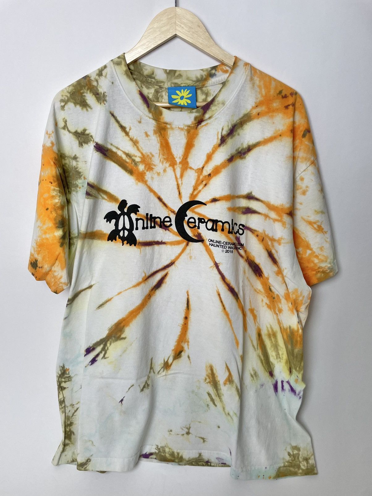 image of Online Ceramics 2019 Tie Dye Logo Tee Size Xl, Men's