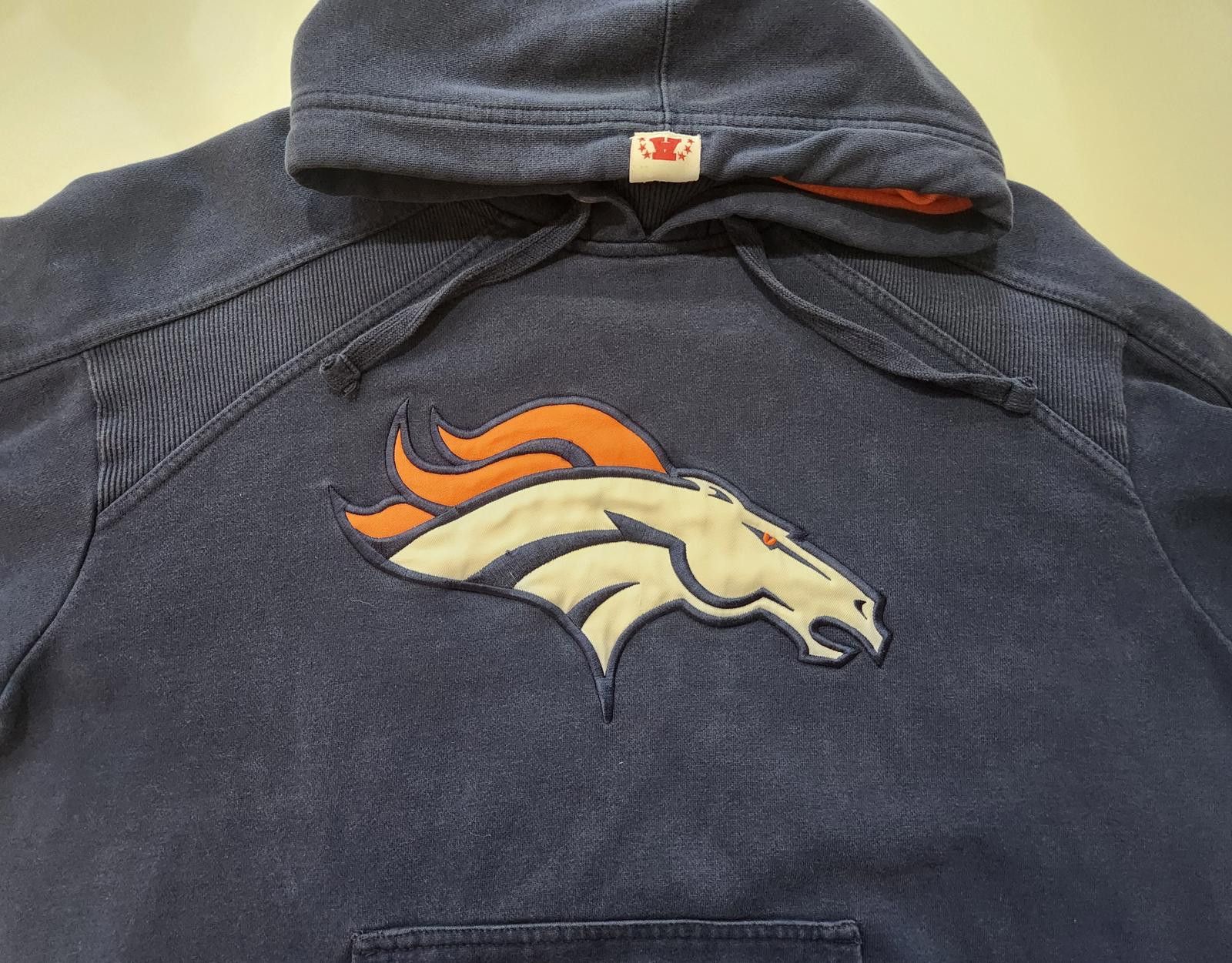 NFL Vntg NFL Broncos Hoodie Men’s Large Blue Orange Embroidered Size US L / EU 52-54 / 3 - 3 Thumbnail