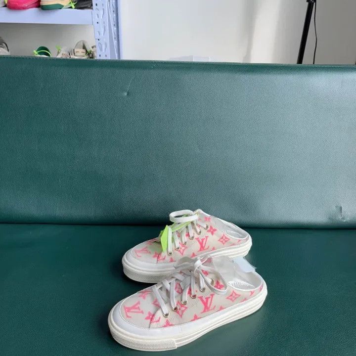 Louis Vuitton Louis Vuitton Stellar Monogram Pink Slip-On Sneakers -2508 Size US 5 / IT 35 - 1 Thumbnail