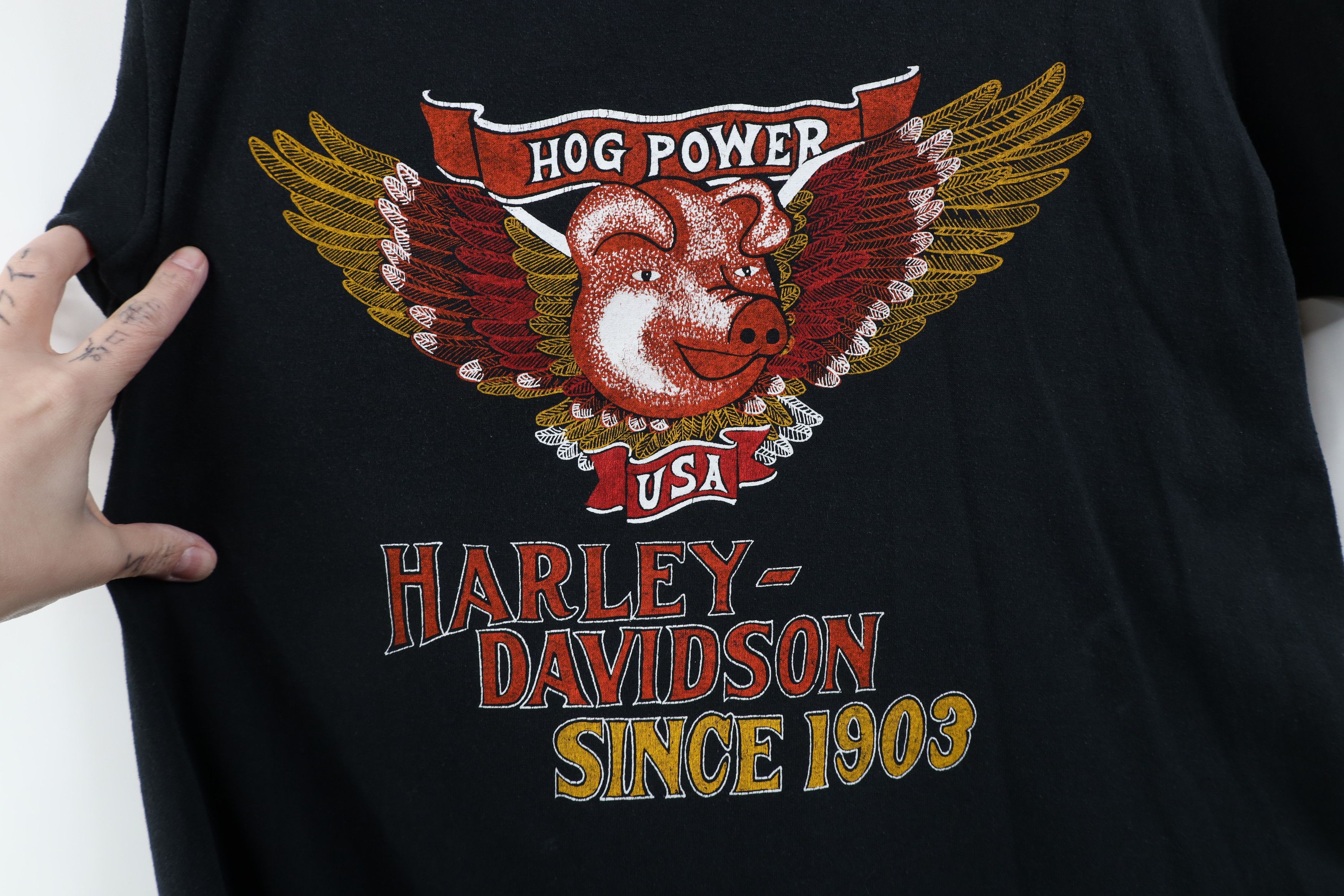 Harley Davidson Vintage 80s Harley Davidson Brooklyn New York T-Shirt USA Size US L / EU 52-54 / 3 - 4 Thumbnail