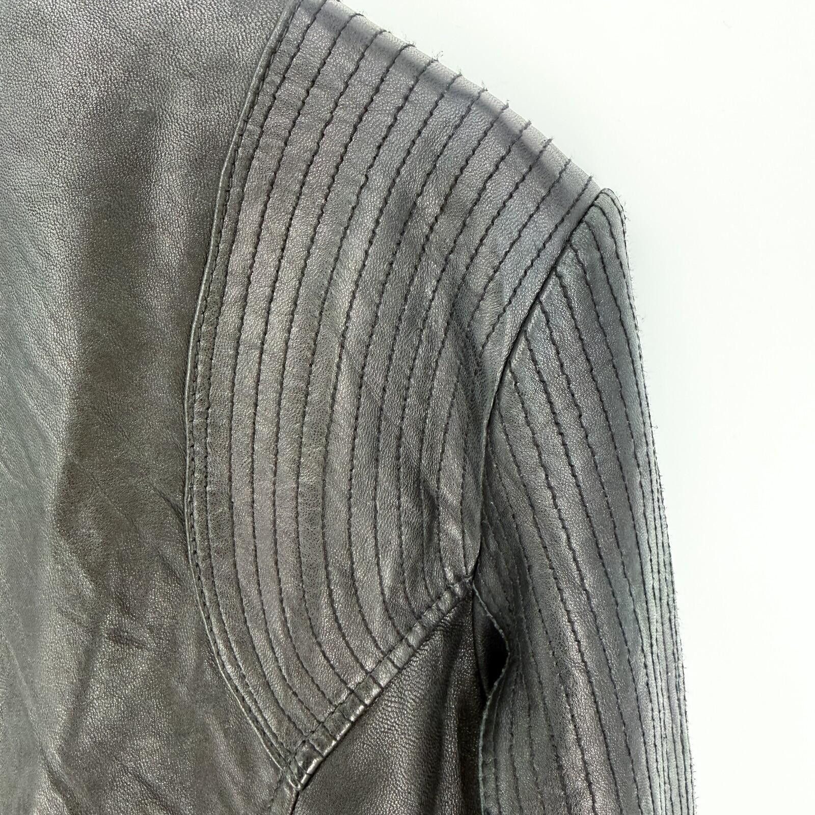 DKNY DKNY Soft Genuine Lamb Leather Zip Up Jacket Women's Size M Size M / US 6-8 / IT 42-44 - 5 Thumbnail
