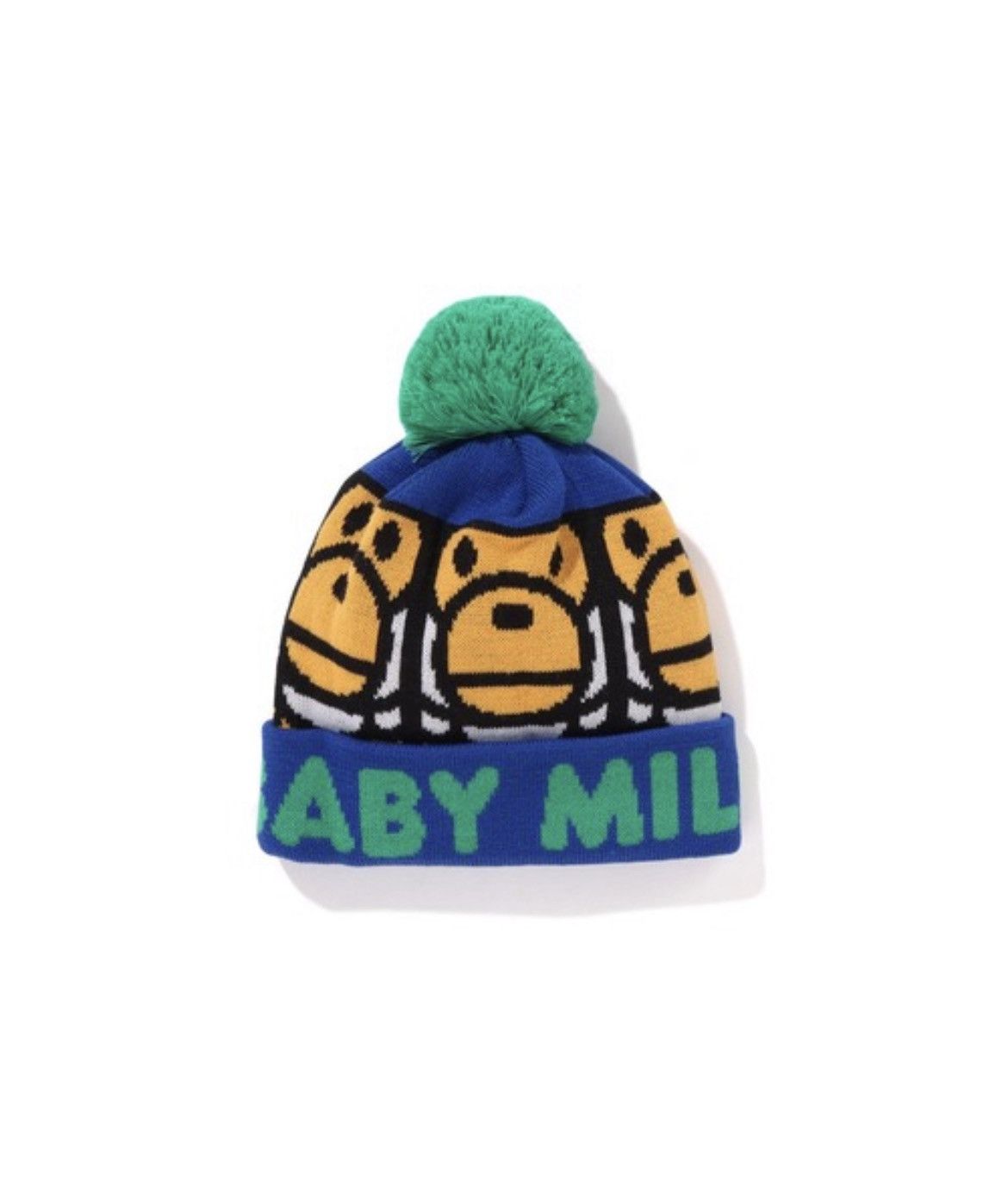 Bape Bape SQUARE MILO POM POM KNIT CAP KIDS Size ONE SIZE - 1 Thumbnail