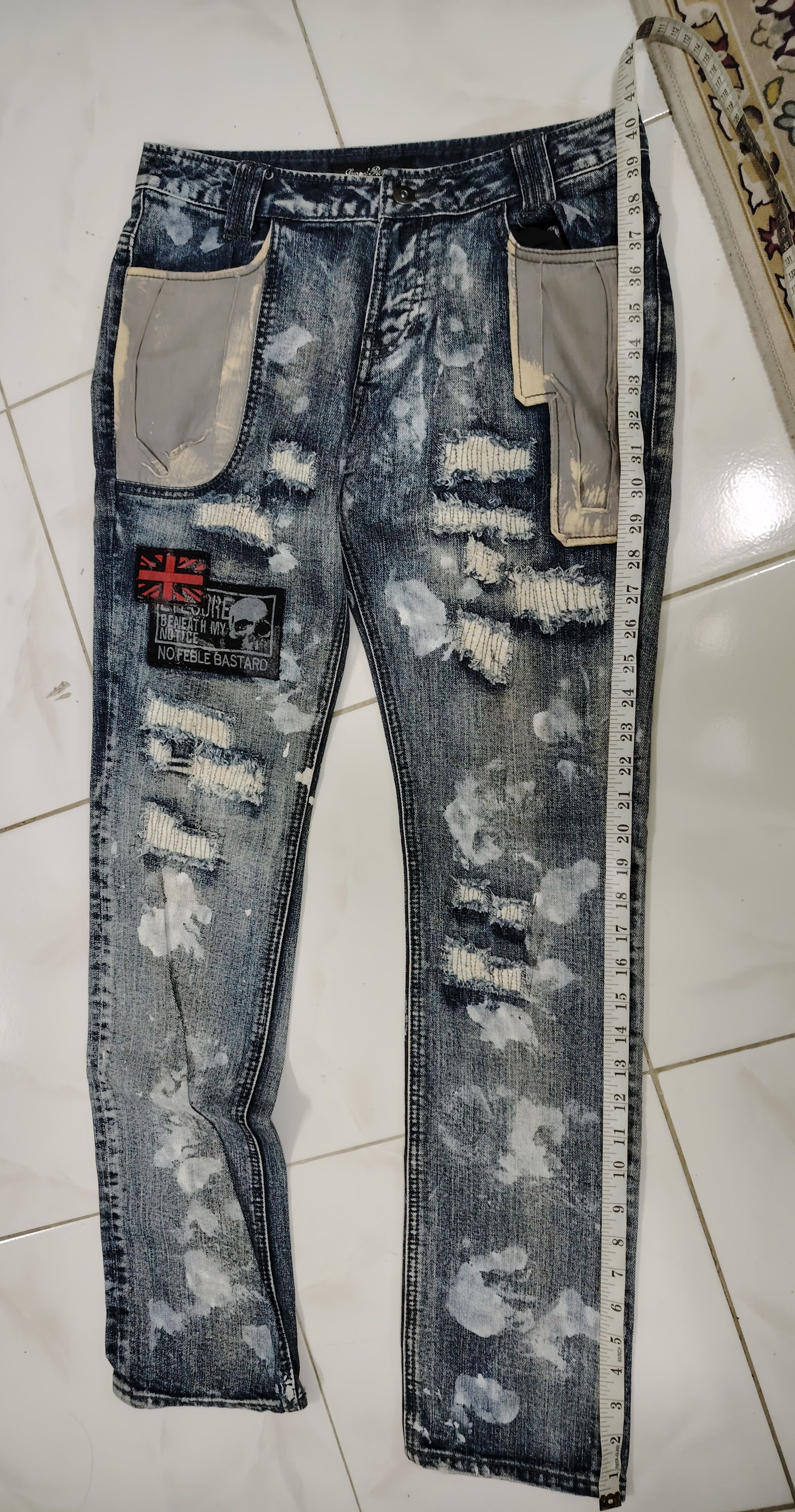 Revenge SEXPOT REVENGE Punk Anorak Bleach Wash Demon Jeans Size US 30 / EU 46 - 11 Thumbnail