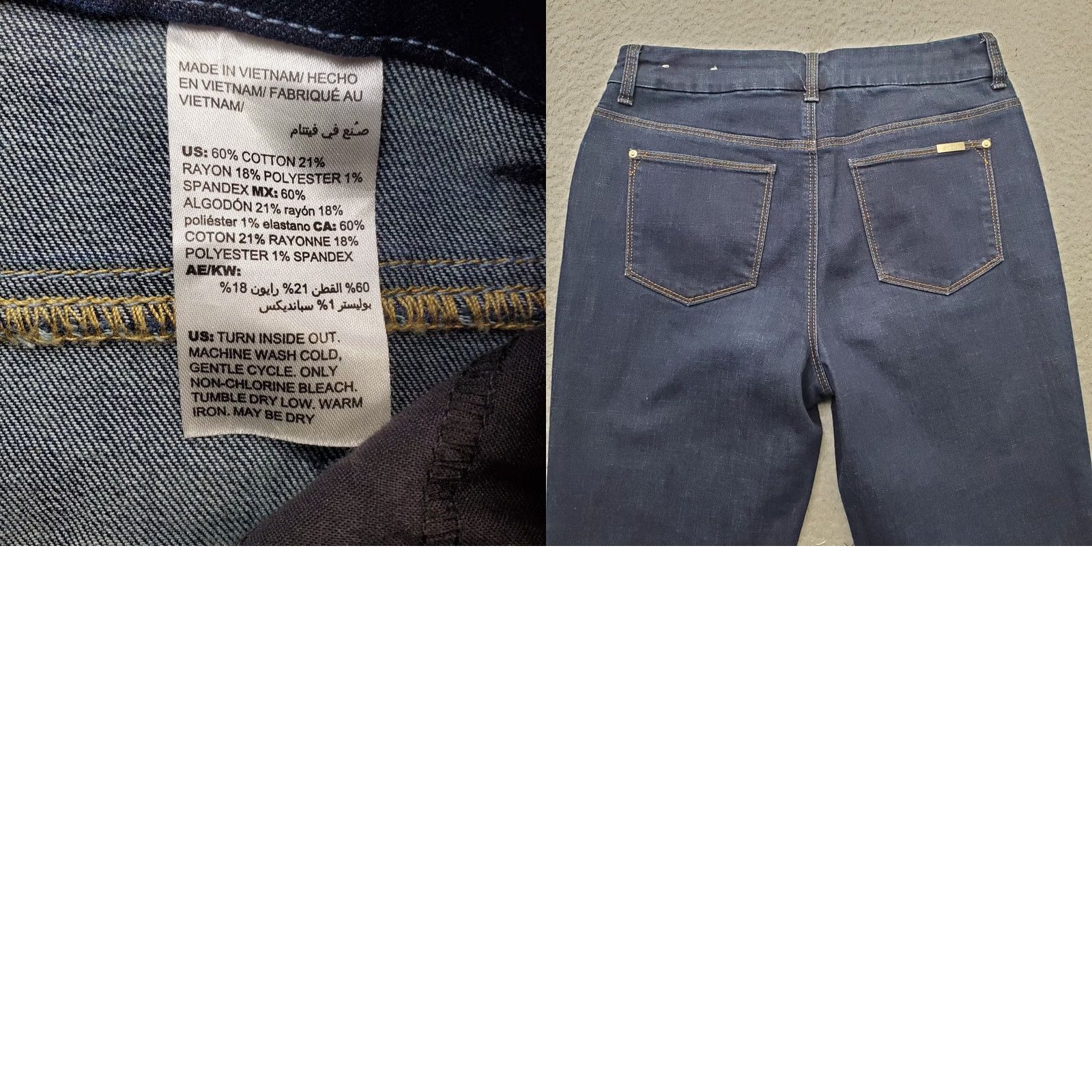 Vintage Chico's Womens Jeans 6 Slim Girlfriend Blue 5-Pocket Straight Leg Denim Stretch Slimming 29W 27.25In Inseam 39.25In Outseam Mens Womens Girls Boys Size 28" / US 6 / IT 42 - 8 Thumbnail