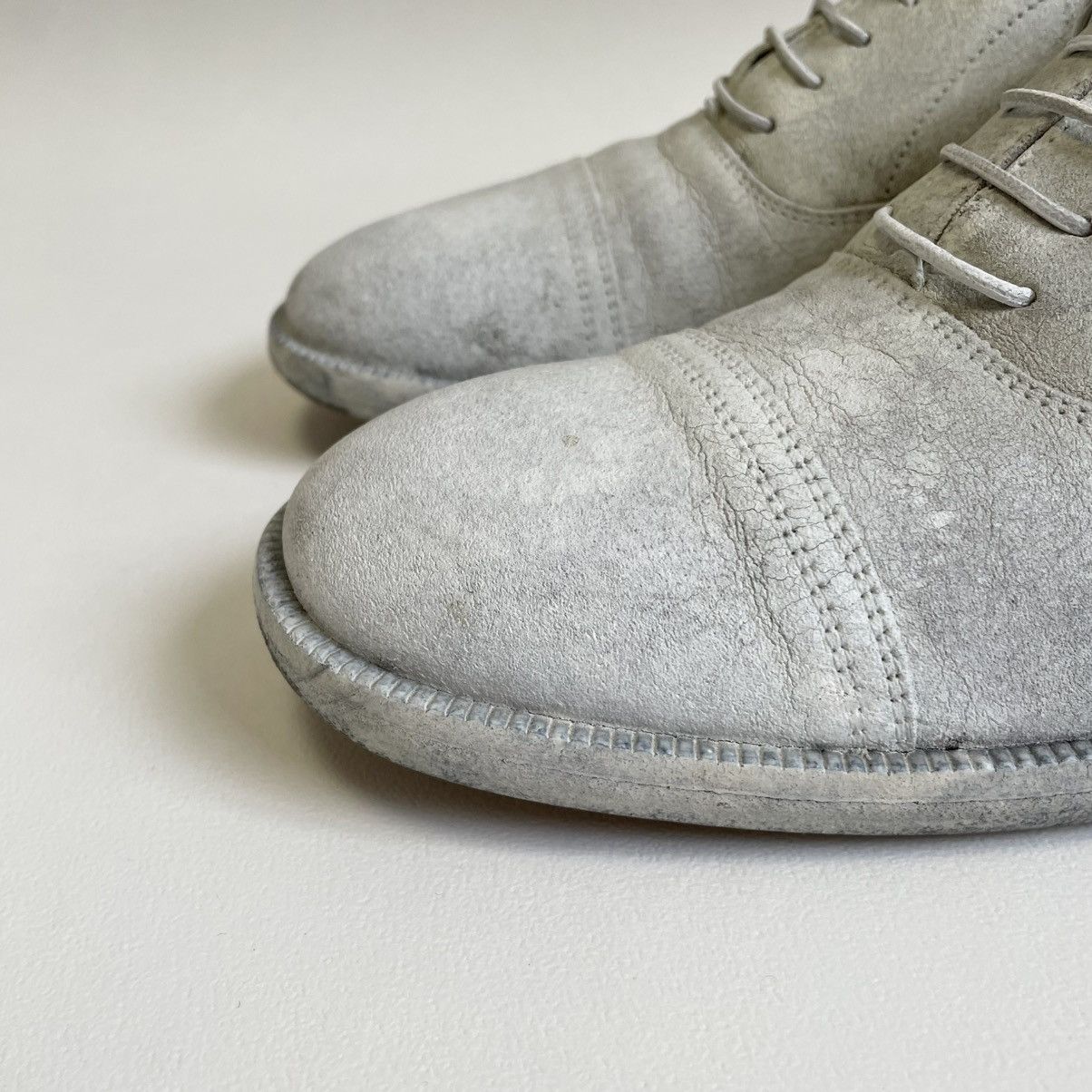 Maison Margiela ‘Painted White Suede’ Derby Shoes Size US 8 / EU 41 - 16 Thumbnail