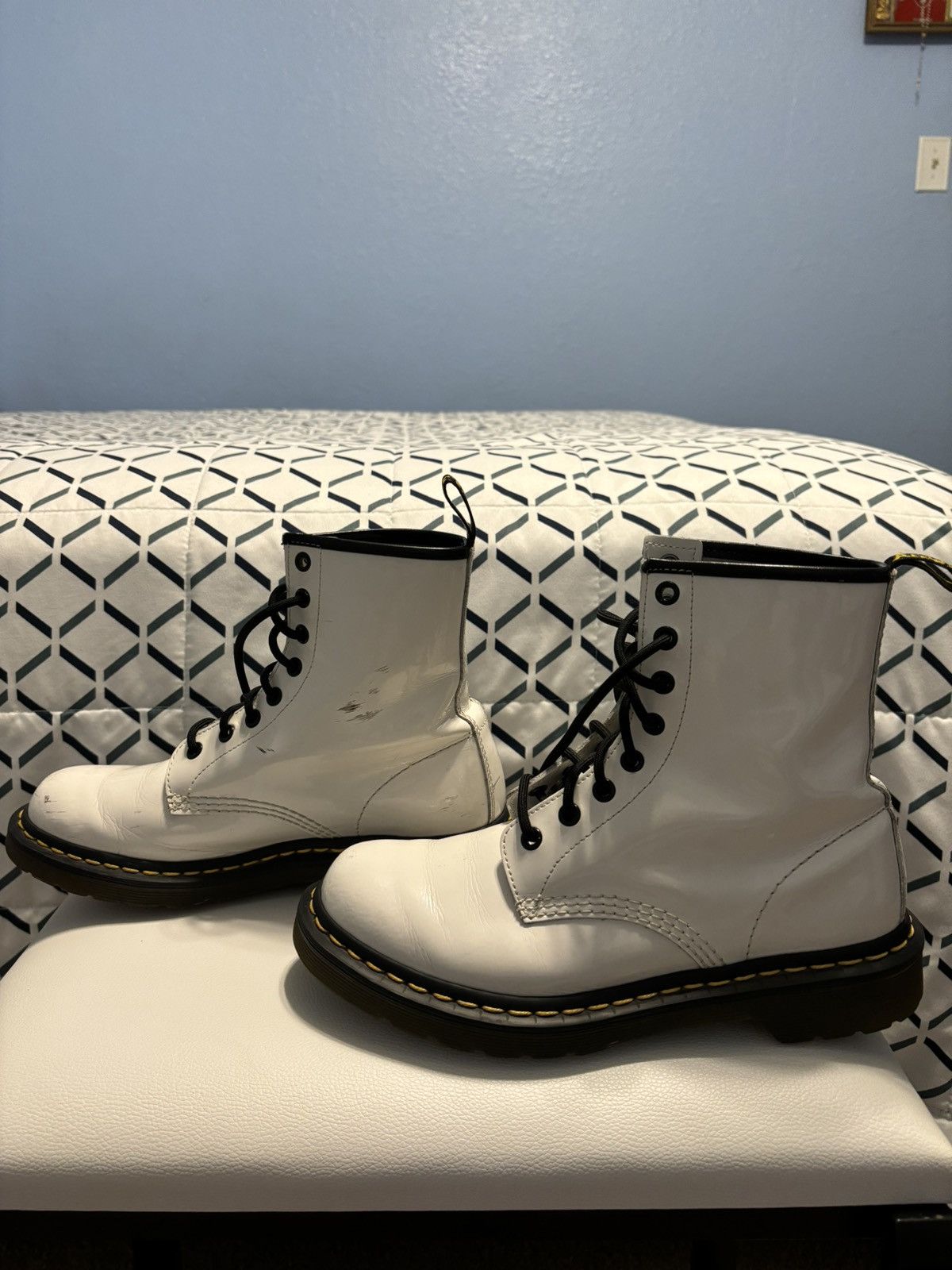 Dr. Martens Dr. Martens White Leather Zavala Lace Up Boots Size US 8 / IT 38 - 1 Thumbnail