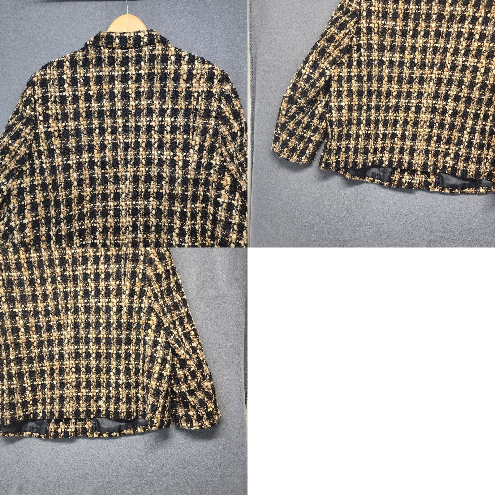 Talbots VINTAGE Talbots Woman Petites 2X Blazer Wool Blend Boucle Black Tan Office Career Mens Womens Size XXL / US 16-18 / IT 52-54 - 9 Thumbnail