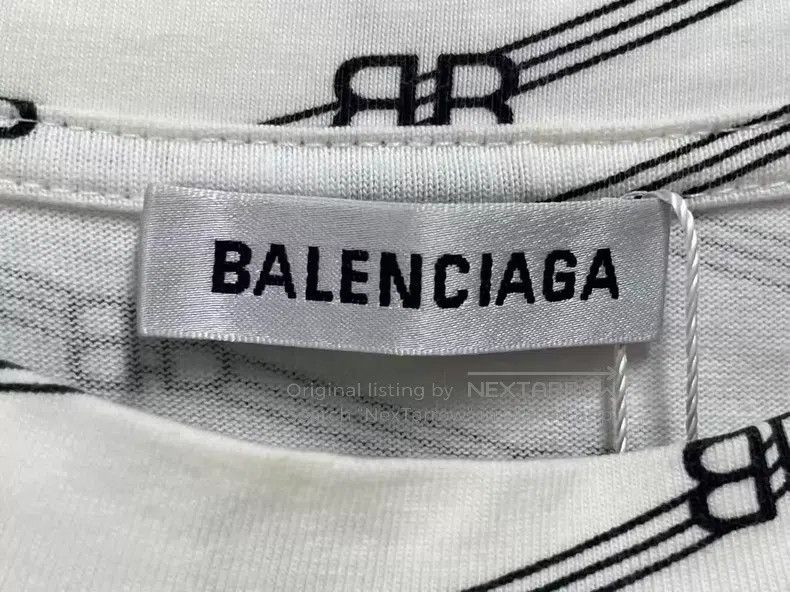 Balenciaga Balenciaga White short-sleeve shirt with logo all over Size US XL / EU 56 / 4 - 5 Thumbnail