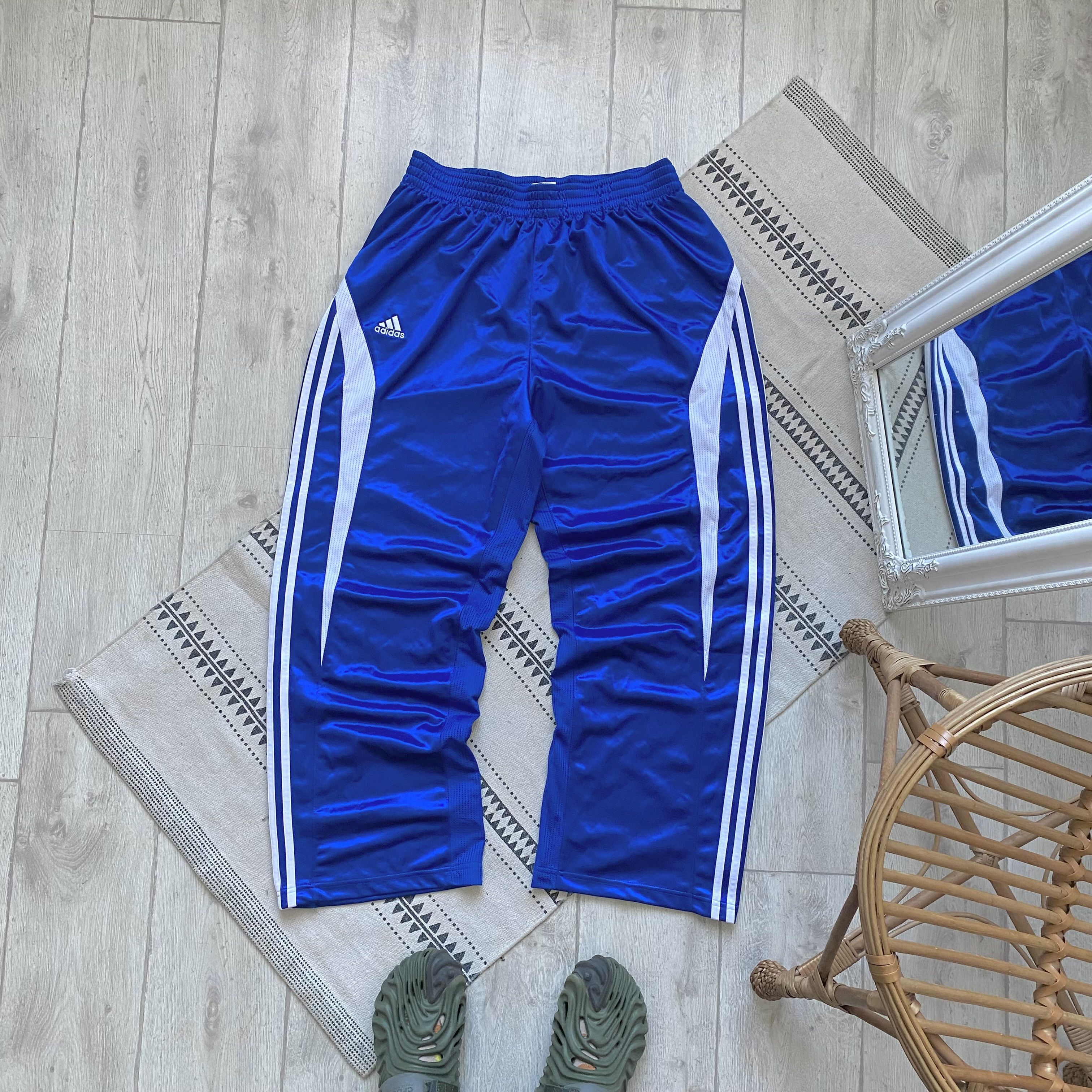 Adidas 🐟 Vintage 00s Adidas Nylon track baggy pants three sriped Size US 34 / EU 50 - 1 Thumbnail