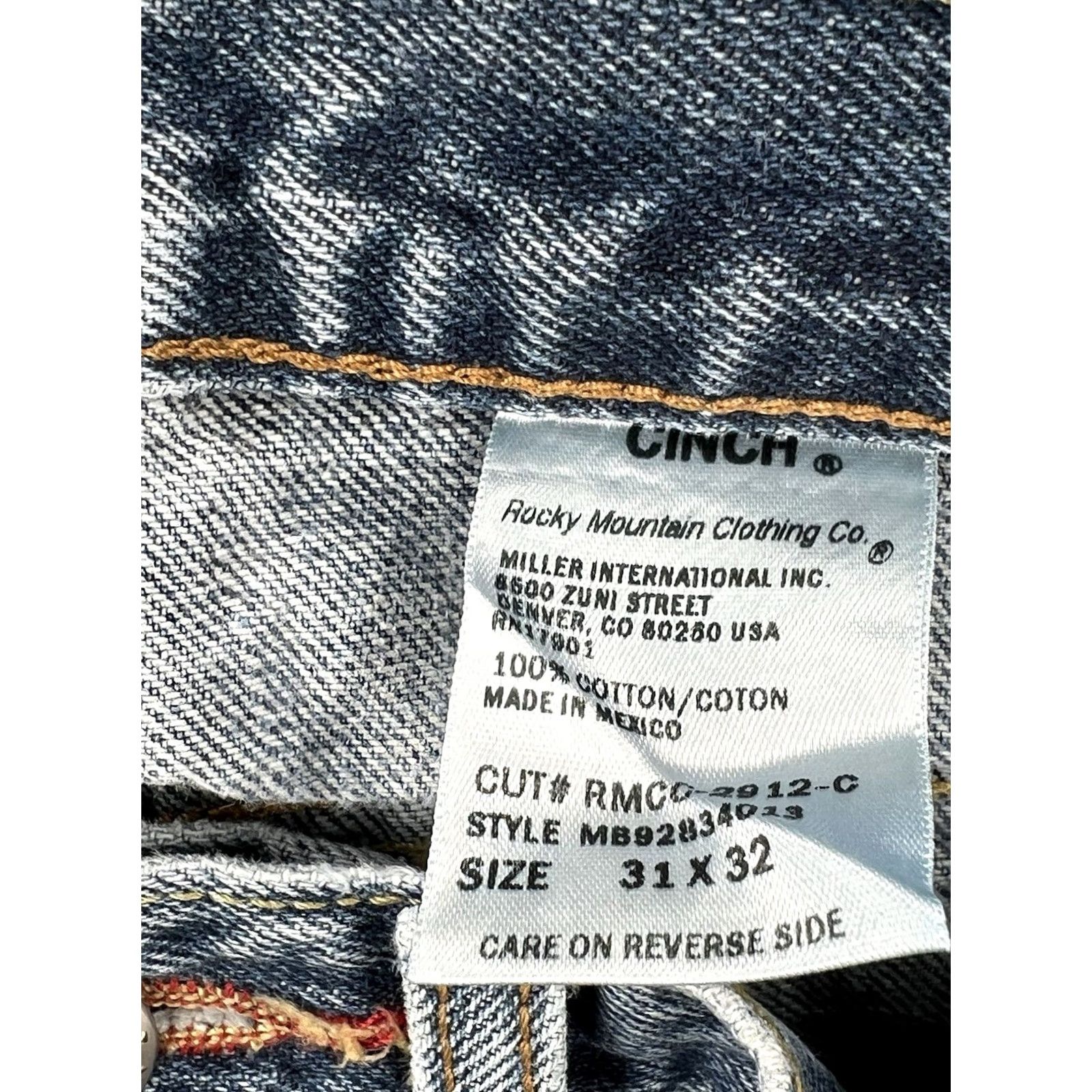 Vintage VINTAGE Cinch Men's White Label Jeans Relaxed Fit 31x32 Blue Denim Straight 5-Pocket Mens Size US 31 - 5 Thumbnail