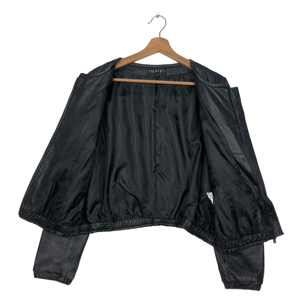 Japanese Brand 📌Vintage Cropped Leather Biker Jacket Indivi Japan Size US M / EU 48-50 / 2 - 14 Thumbnail