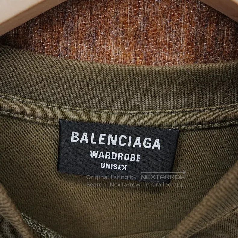 Balenciaga Balenciaga Washed Green Cola Embroidered Short Sleeve T-Sh Size US L / EU 52-54 / 3 - 3 Thumbnail