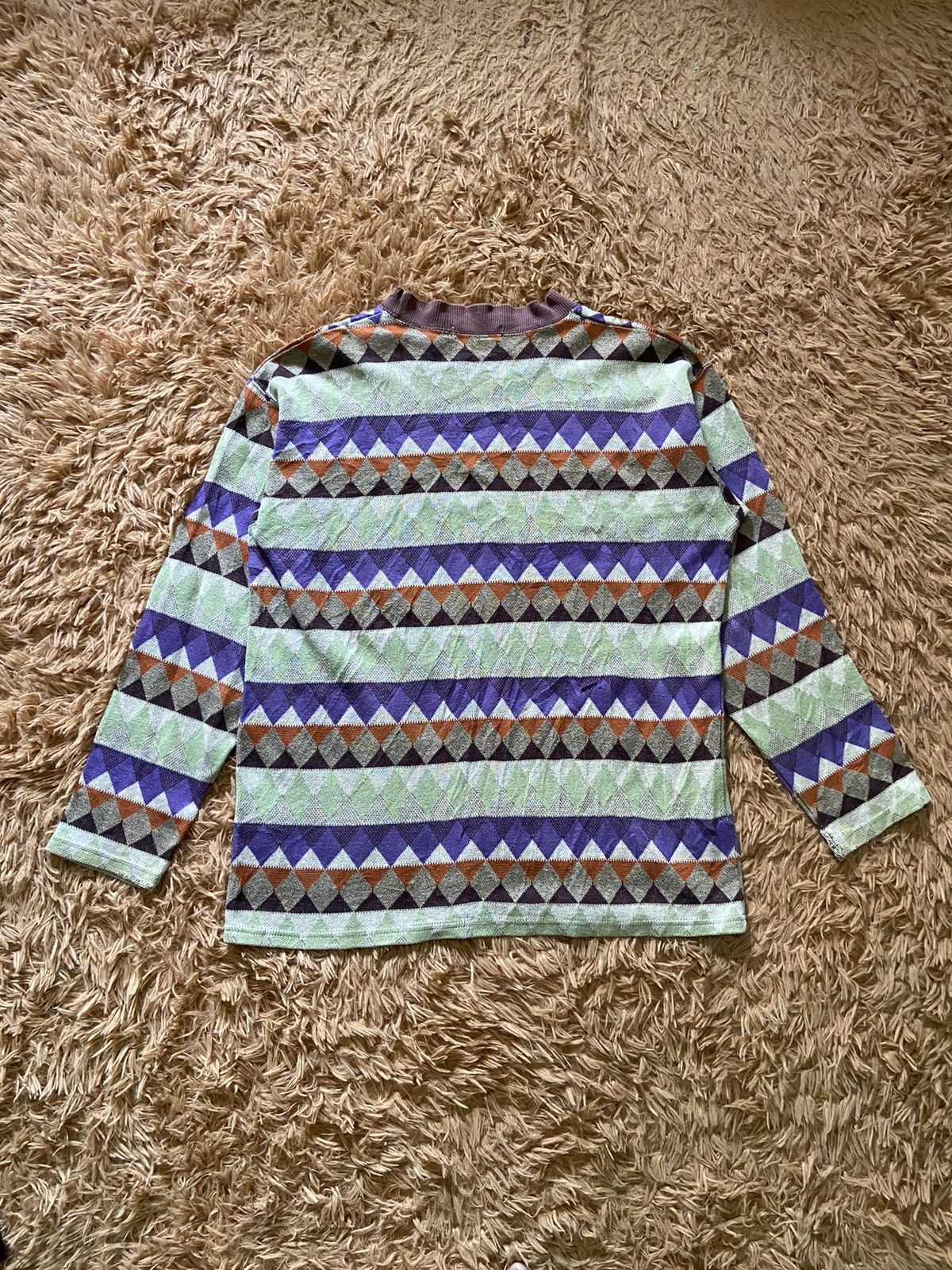 Yves Saint Laurent Vintage Yves Saint Laurent Geometric Argyle Knit Sweatshirt Size US M / EU 48-50 / 2 - 4 Thumbnail