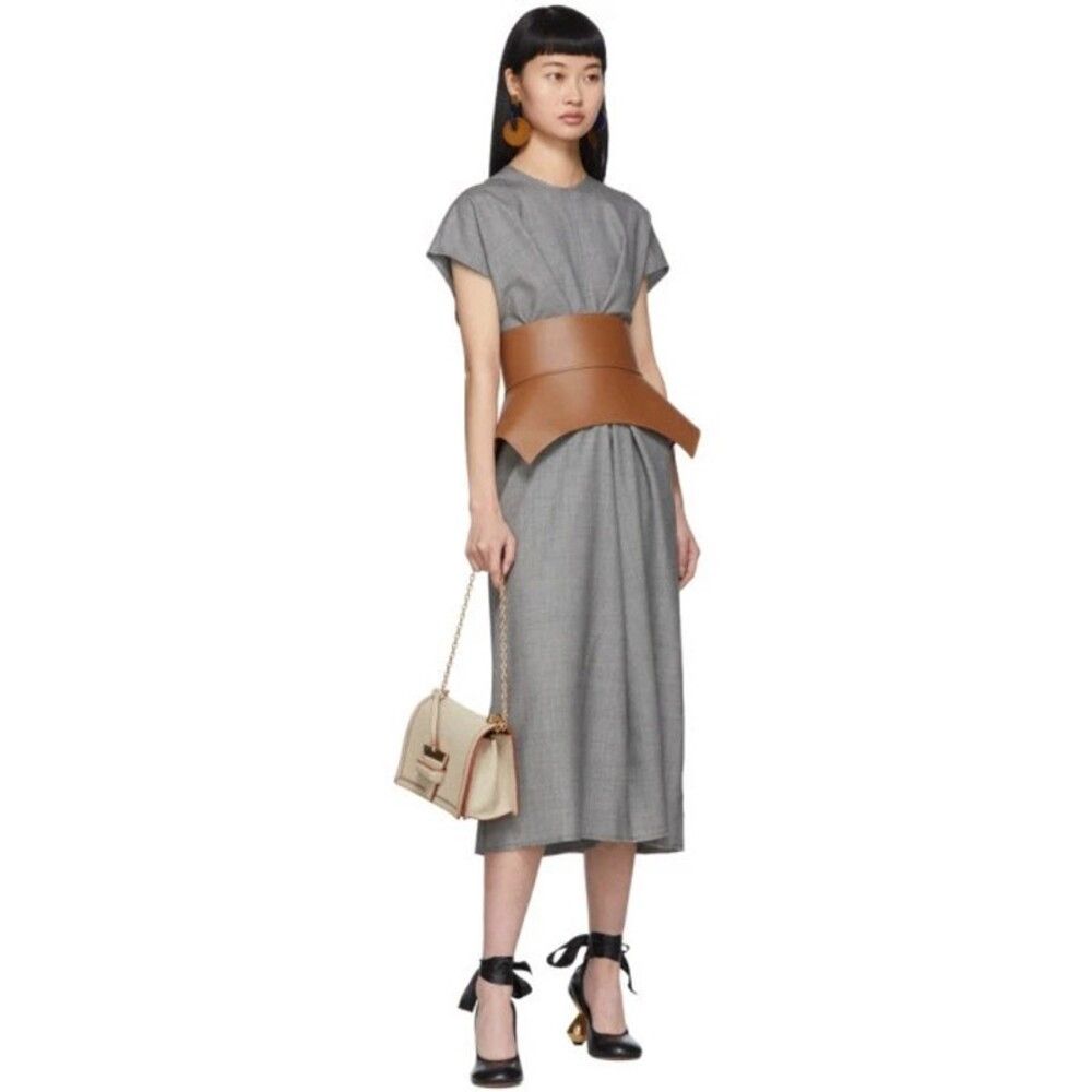 Loewe Loewe Draped Dress Size 32 XXS 00 Gray Wool $1850 Size XXS / US 00 / IT 34 - 3 Thumbnail