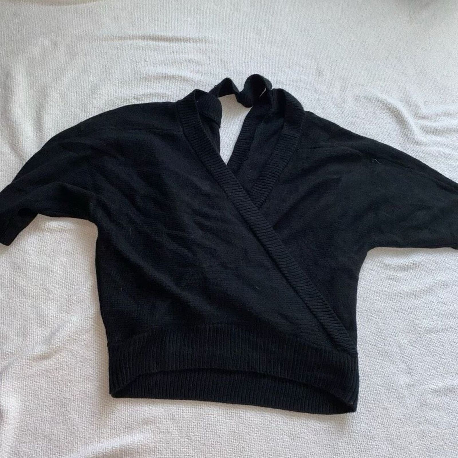 Other Tobi Black Oversized Knit Cross Front Sweater | Sz S Size S / US 4 / IT 40 - 4 Thumbnail