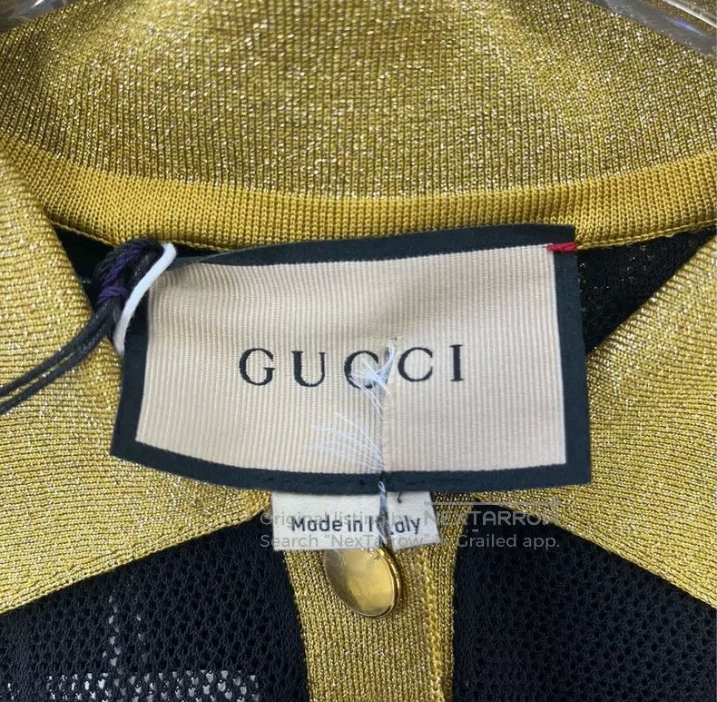 Gucci Gucci Black and gold colour block dark pattern old flower Size L / US 10 / IT 46 - 4 Thumbnail